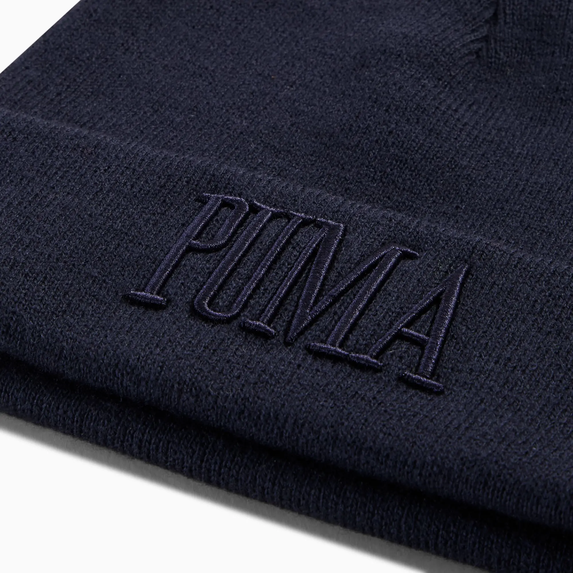 PUMA Classic Graphic Mid Crown Beanie Hat, Dark Blue
