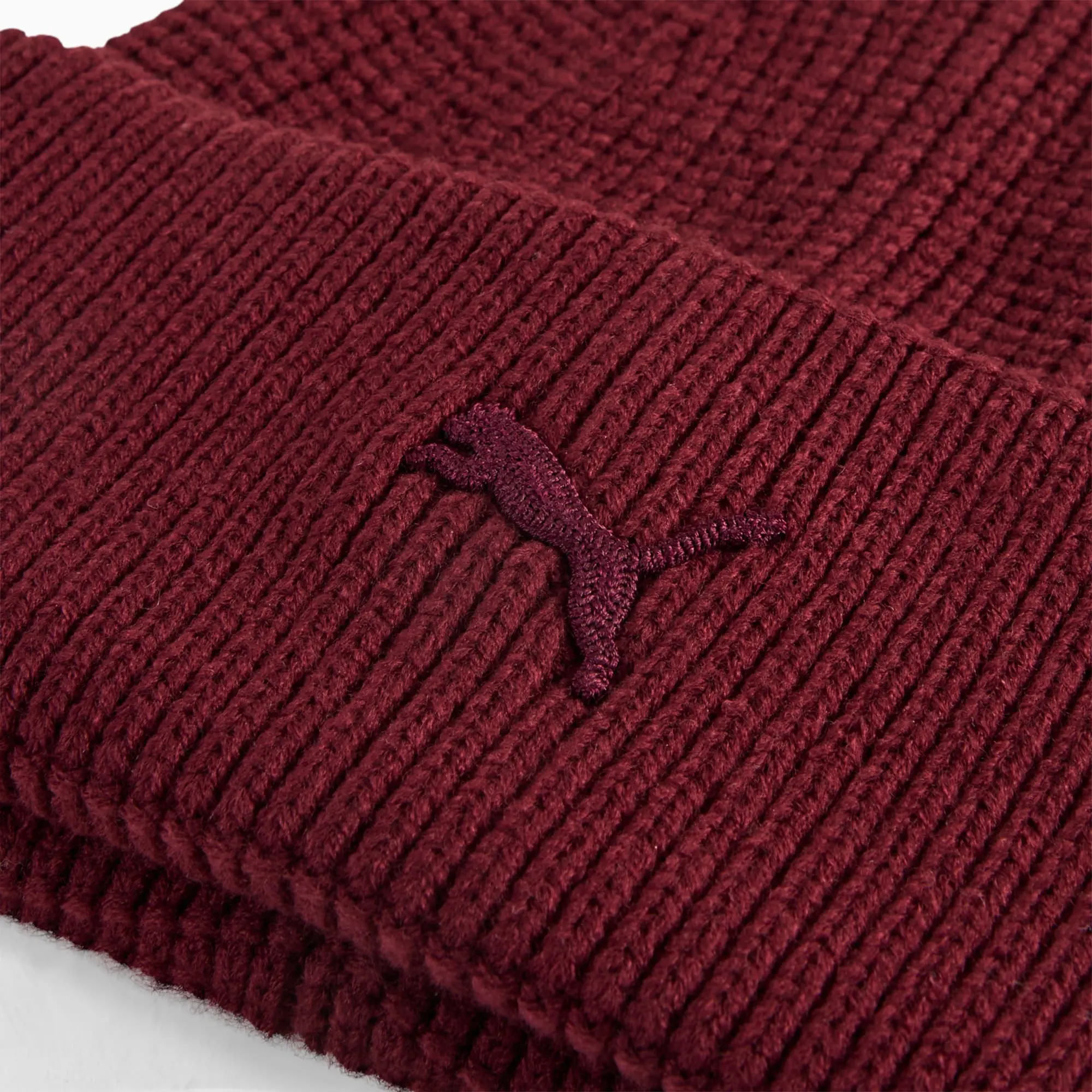 PUMA Wardrobe Essentials Chunky Mid Crown Beanie Hat, Ruby Shimmer