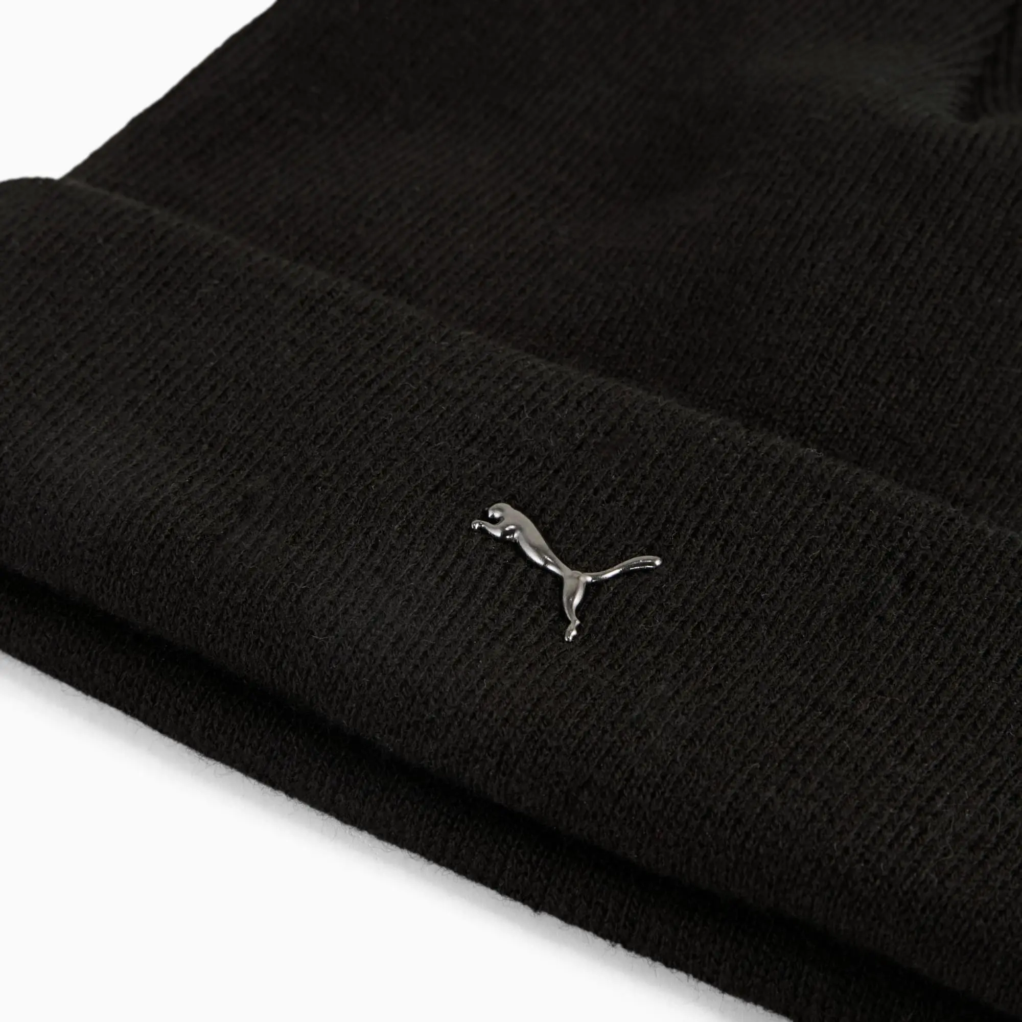 Metal PUMA Cat High Crown Beanie Hat, Black