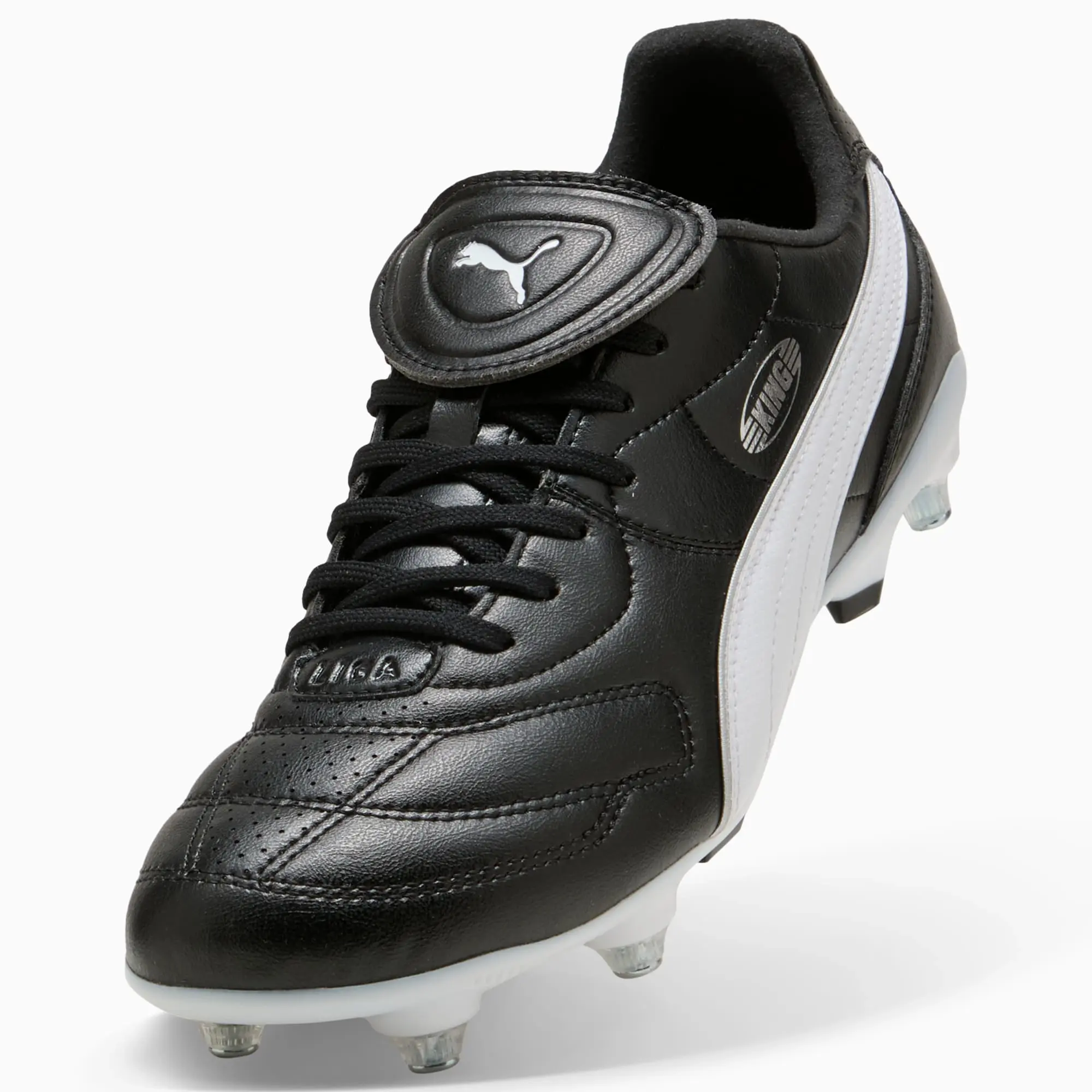 PUMA King Liga MxSG Football Boots Unisex, Black/White/Silver, size 10