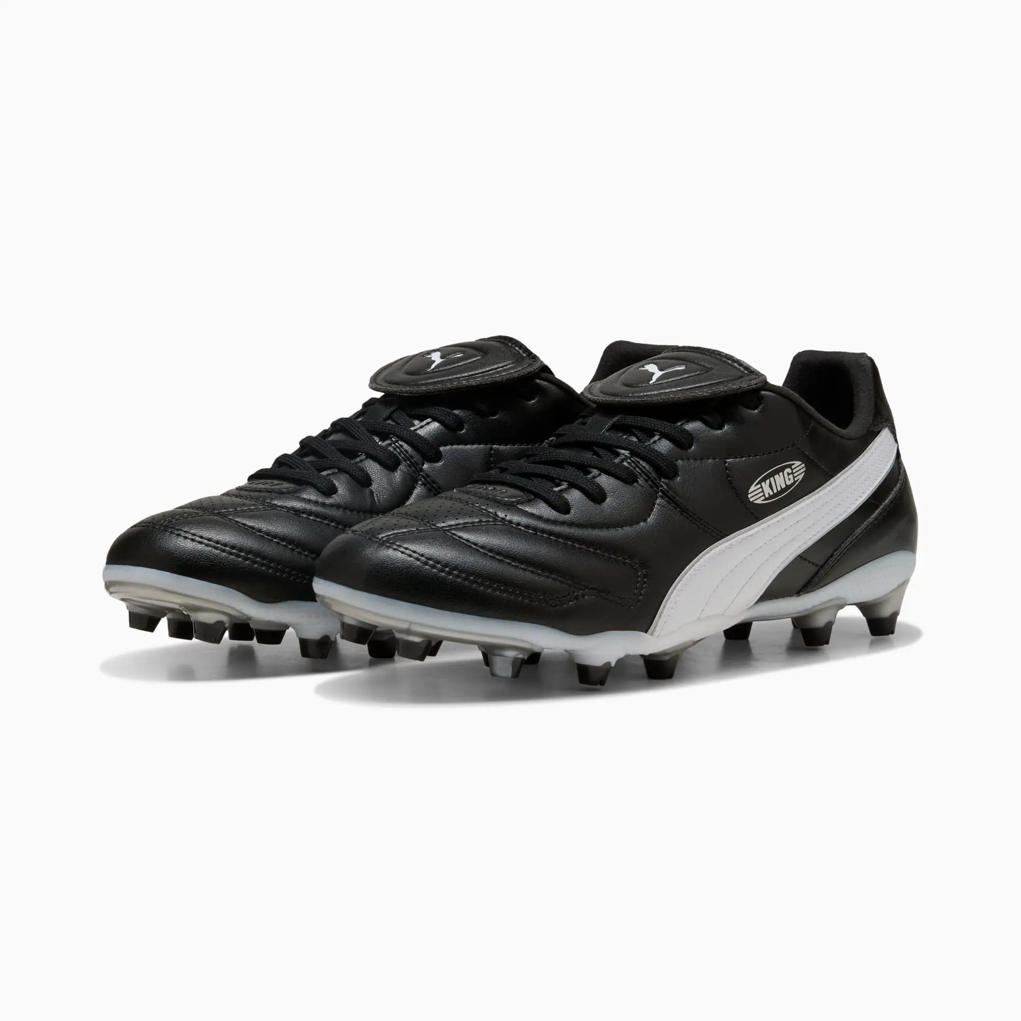 PUMA King Liga FG/AG Football Boots Unisex, Black/White/Silver, size 10