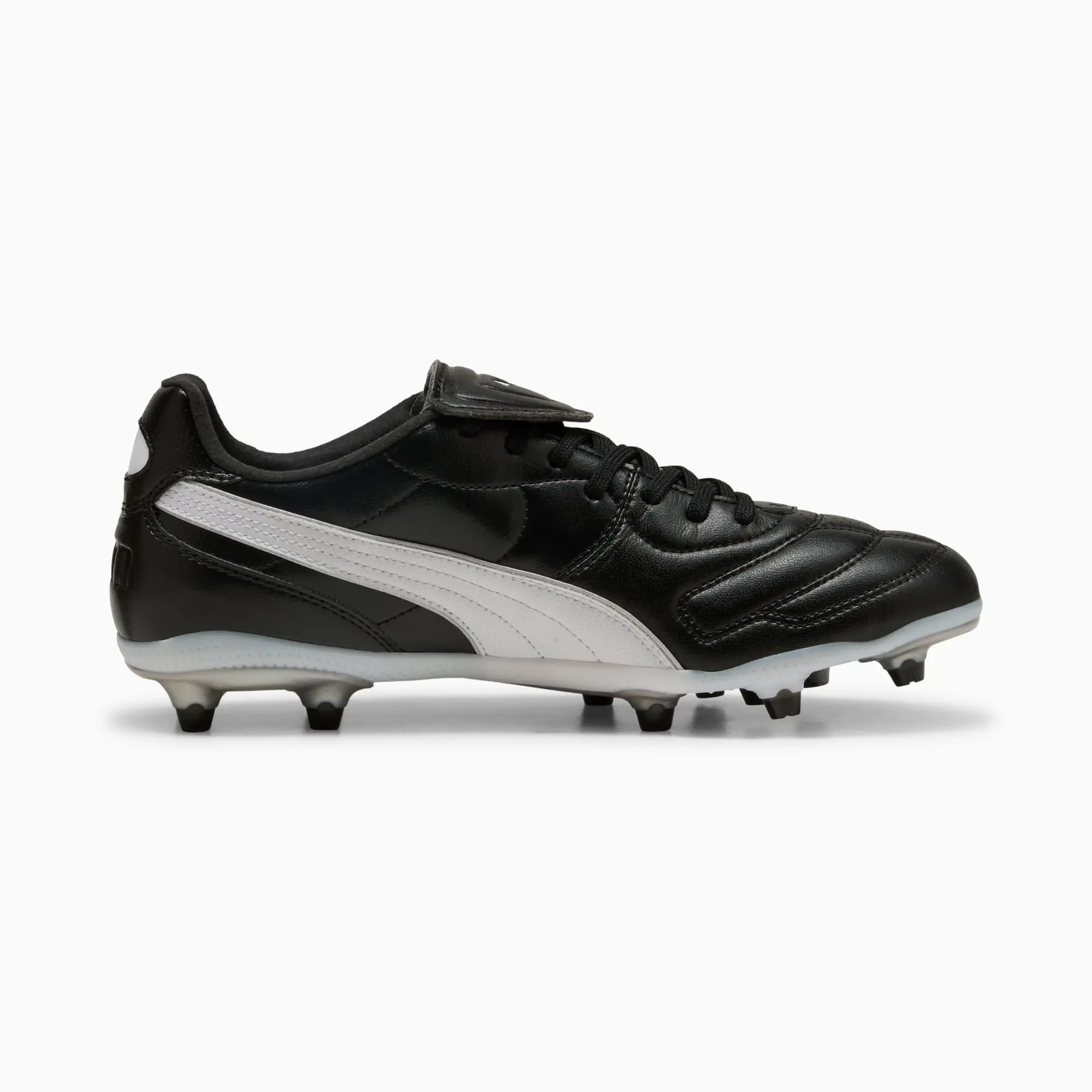 PUMA King Liga FG/AG Football Boots Unisex, Black/White/Silver, size 10