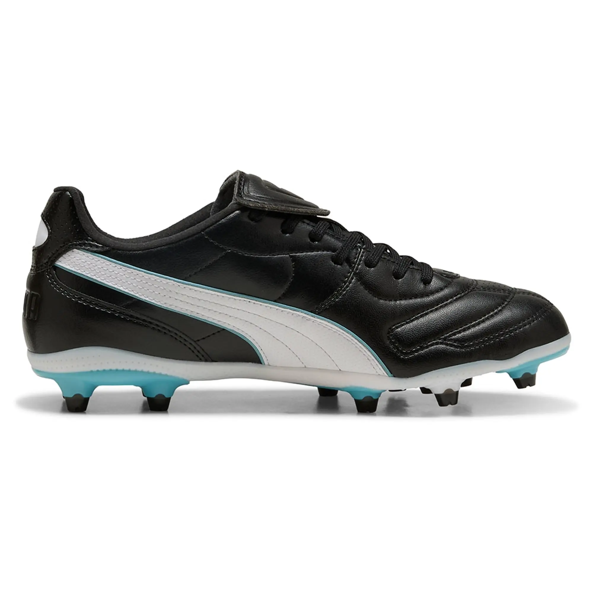 PUMA King Liga FG/AG Football Boots Women, Black/White/Aqua, size 3