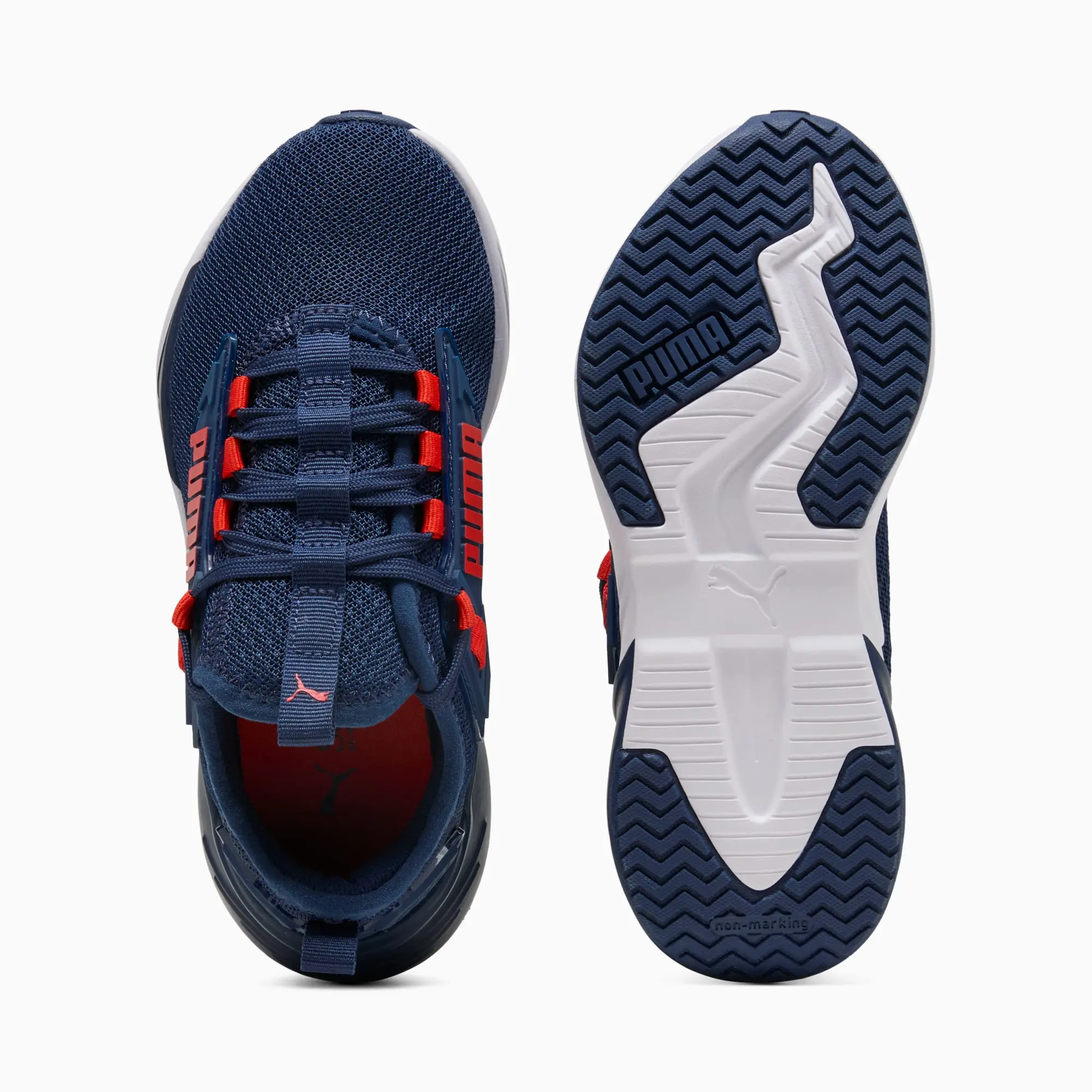 PUMA Retaliate 3 Running Shoes Toddler, Persian Blue/Fierce Red/White, size 1