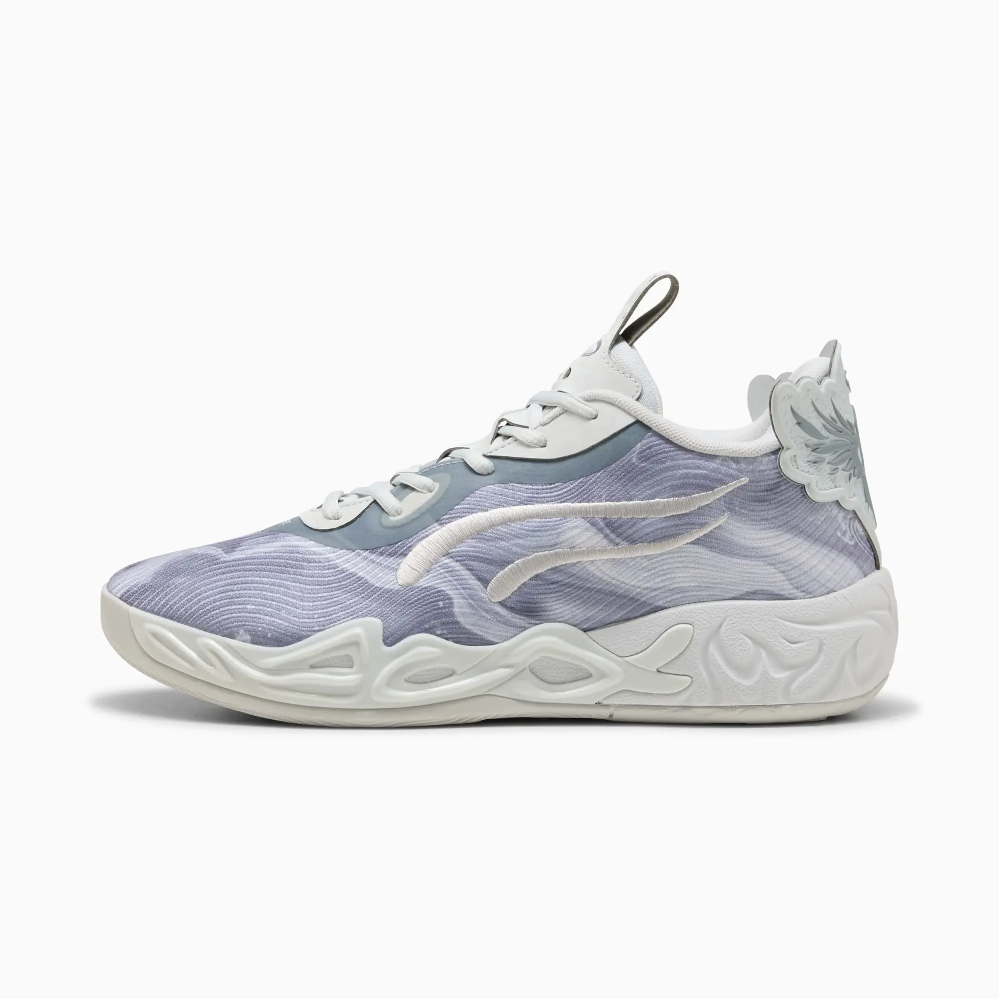 PUMA MB.04 Lo Team Basketball Shoes Unisex, Feather Grey/Cool Mid Grey/Cool Dark Grey, size 10