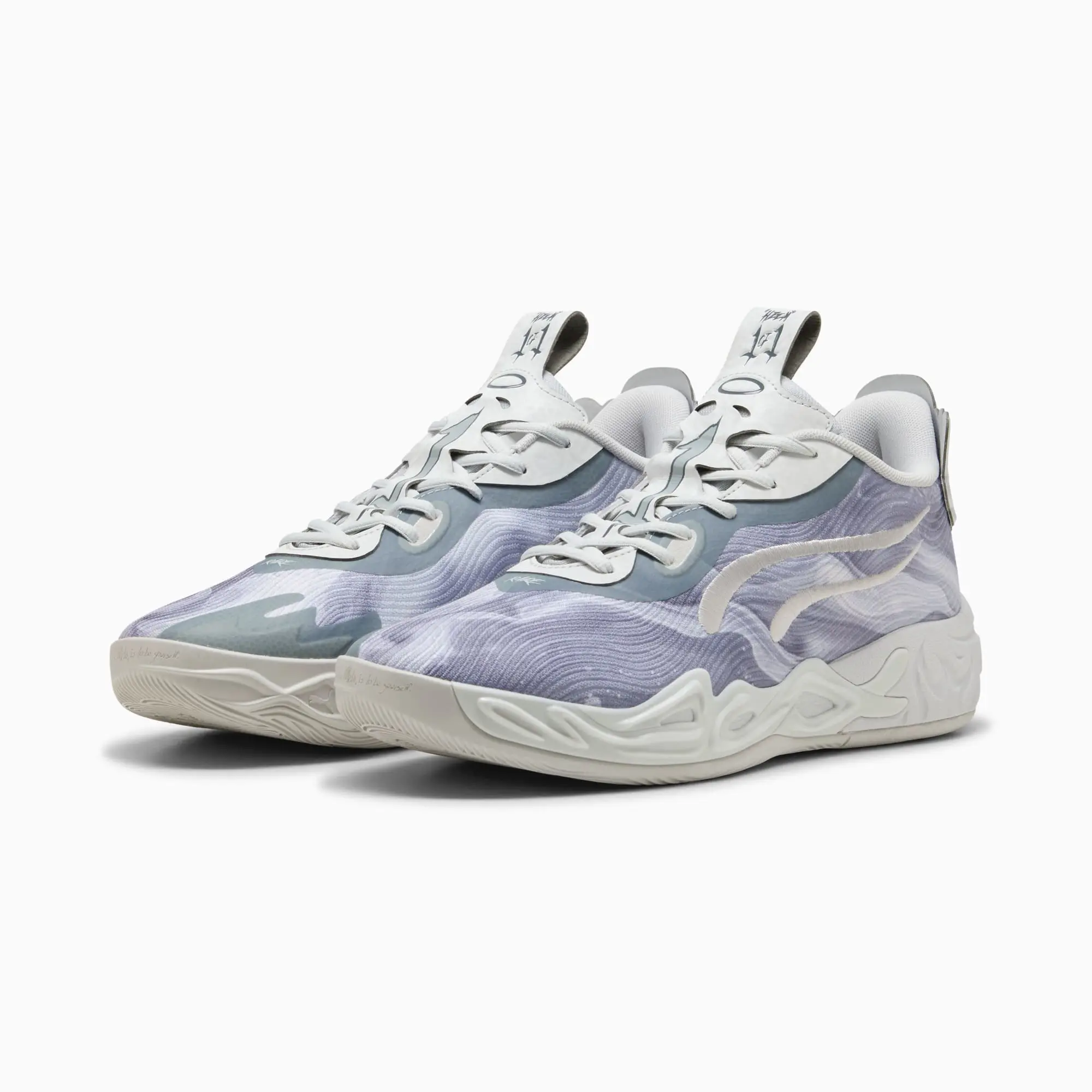 PUMA MB.04 Lo Team Basketball Shoes Unisex, Feather Grey/Cool Mid Grey/Cool Dark Grey, size 10