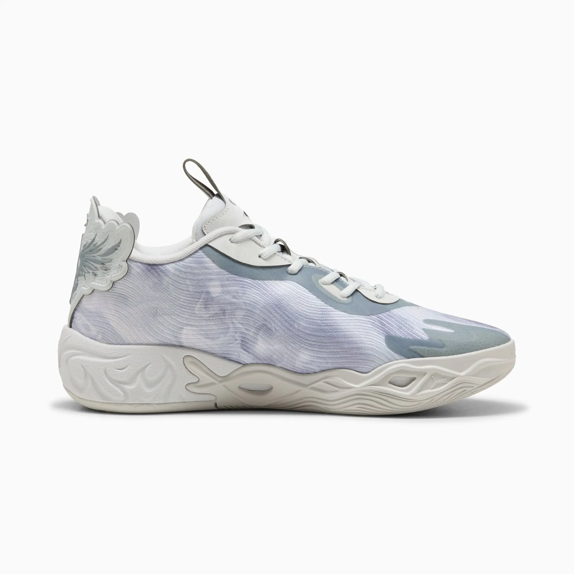 PUMA MB.04 Lo Team Basketball Shoes Unisex, Feather Grey/Cool Mid Grey/Cool Dark Grey, size 10
