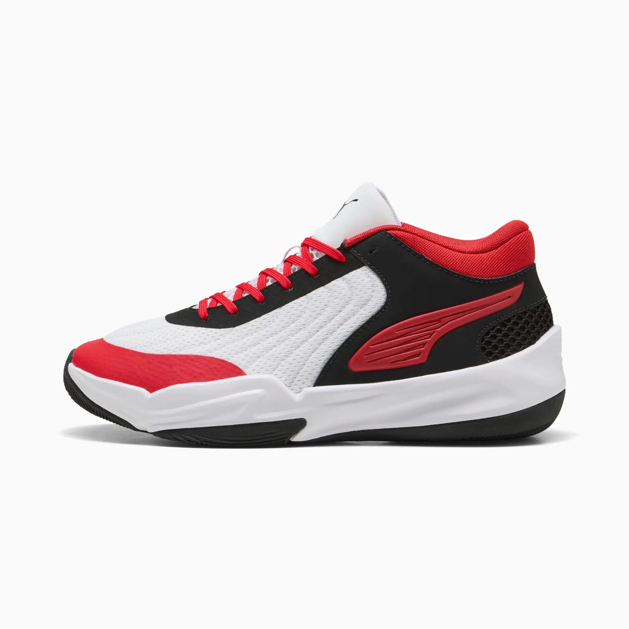 PUMA Court Pro 2 Basketball Shoes Unisex, Black/For All Time Red/White, size 10