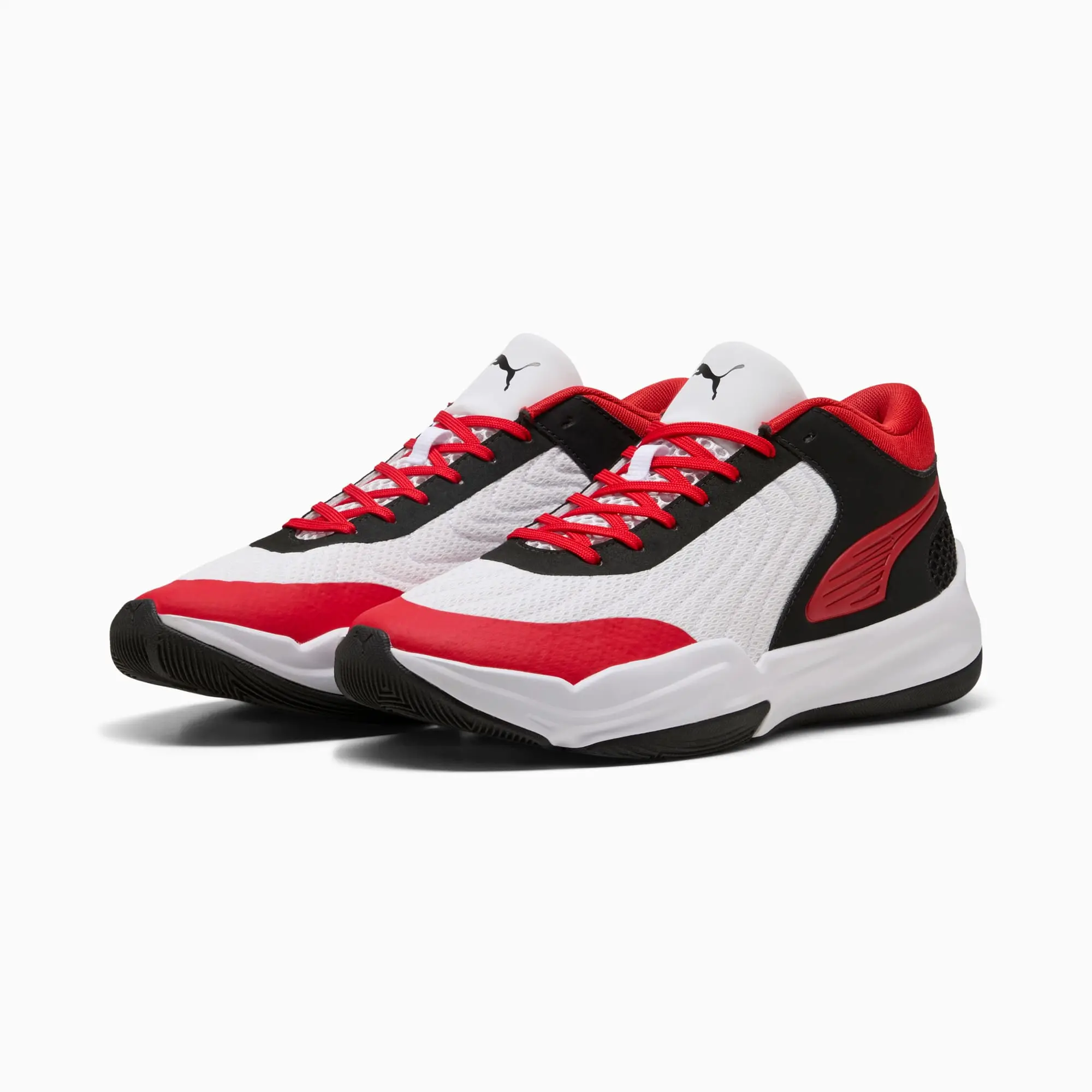 PUMA Court Pro 2 Basketball Shoes Unisex, Black/For All Time Red/White, size 10