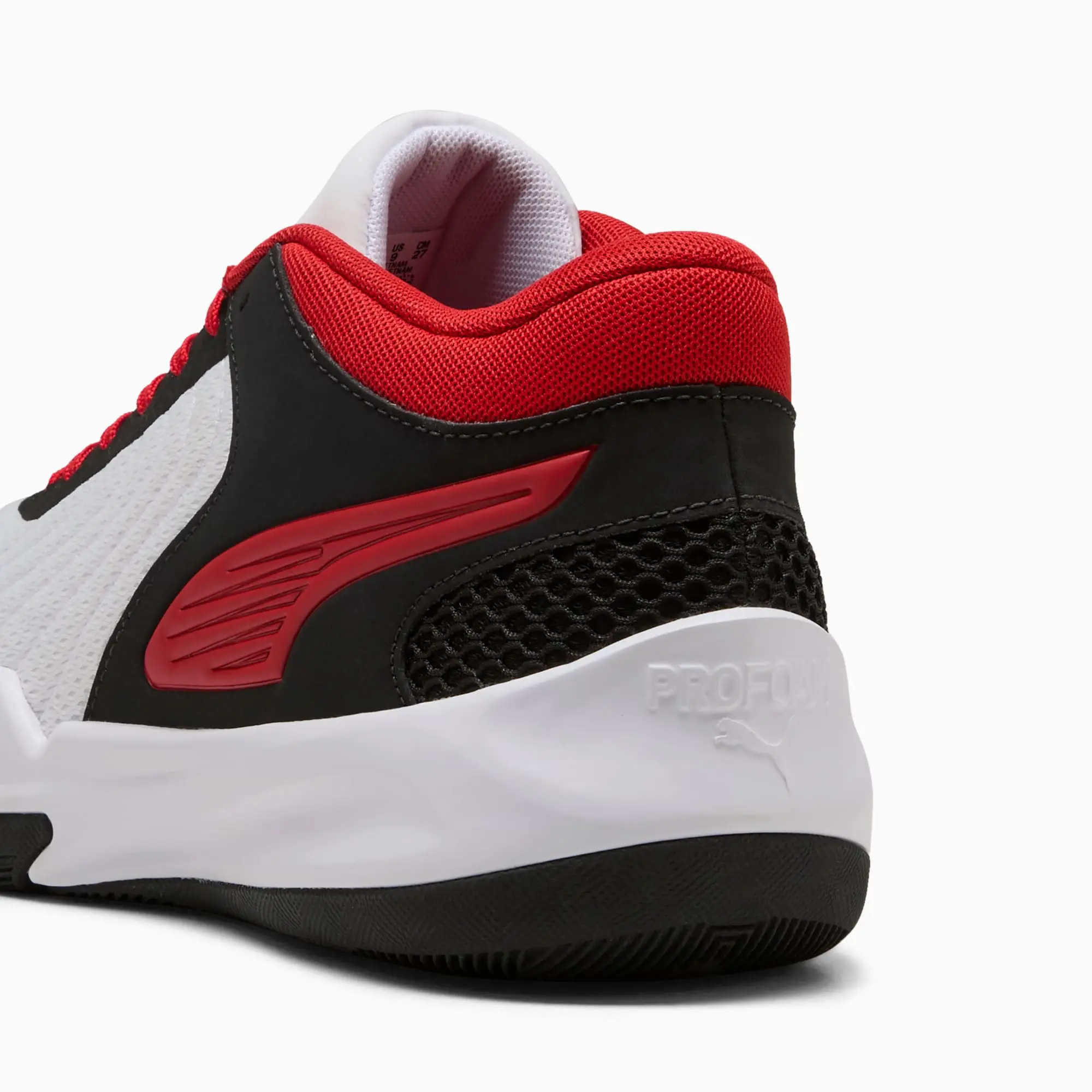 PUMA Court Pro 2 Basketball Shoes Unisex, Black/For All Time Red/White, size 10