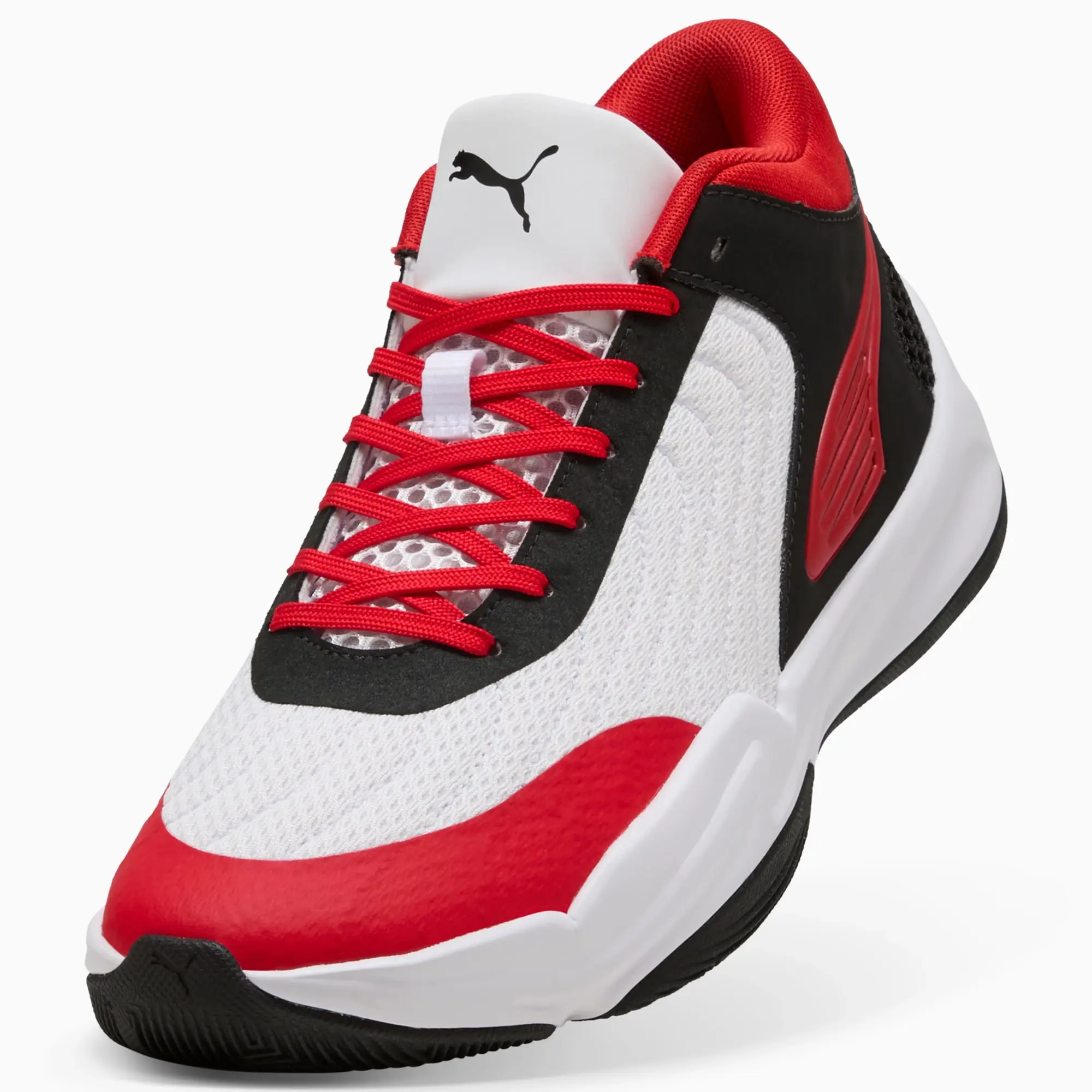 PUMA Court Pro 2 Basketball Shoes Unisex, Black/For All Time Red/White, size 10
