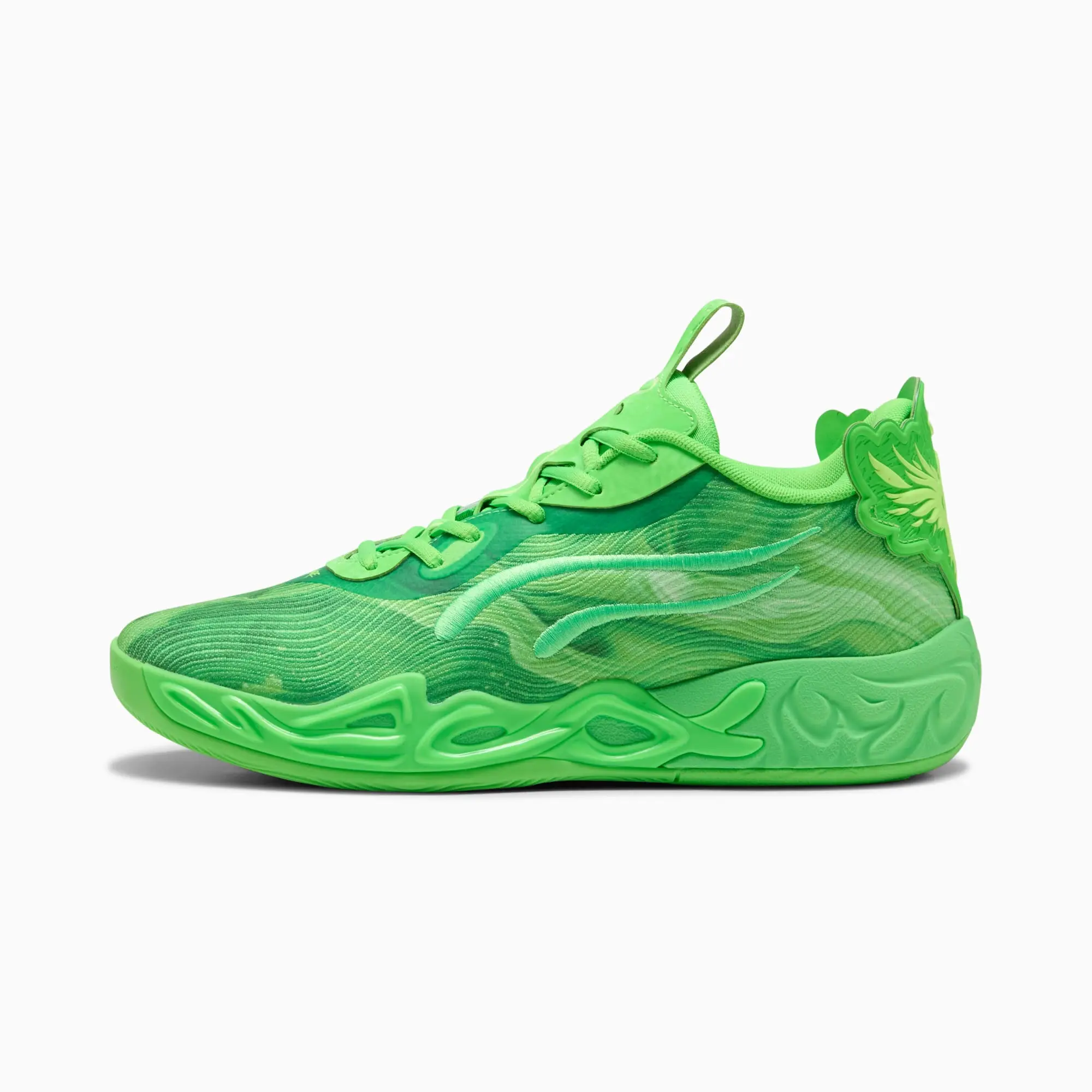 PUMA MB.04 Lo Team Basketball Shoes Unisex, Green Glare/Fizzy Light, size 10