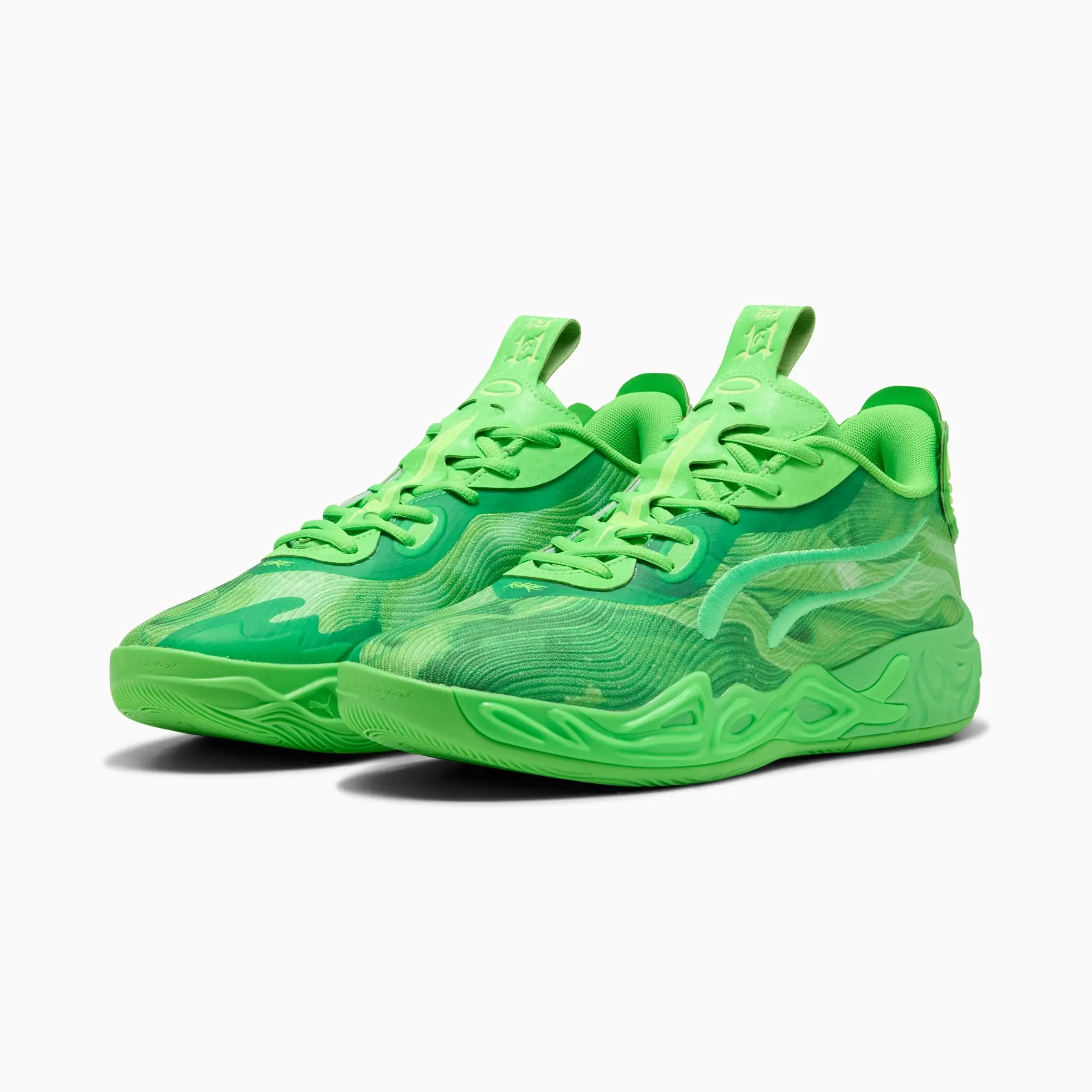PUMA MB.04 Lo Team Basketball Shoes Unisex, Green Glare/Fizzy Light, size 10