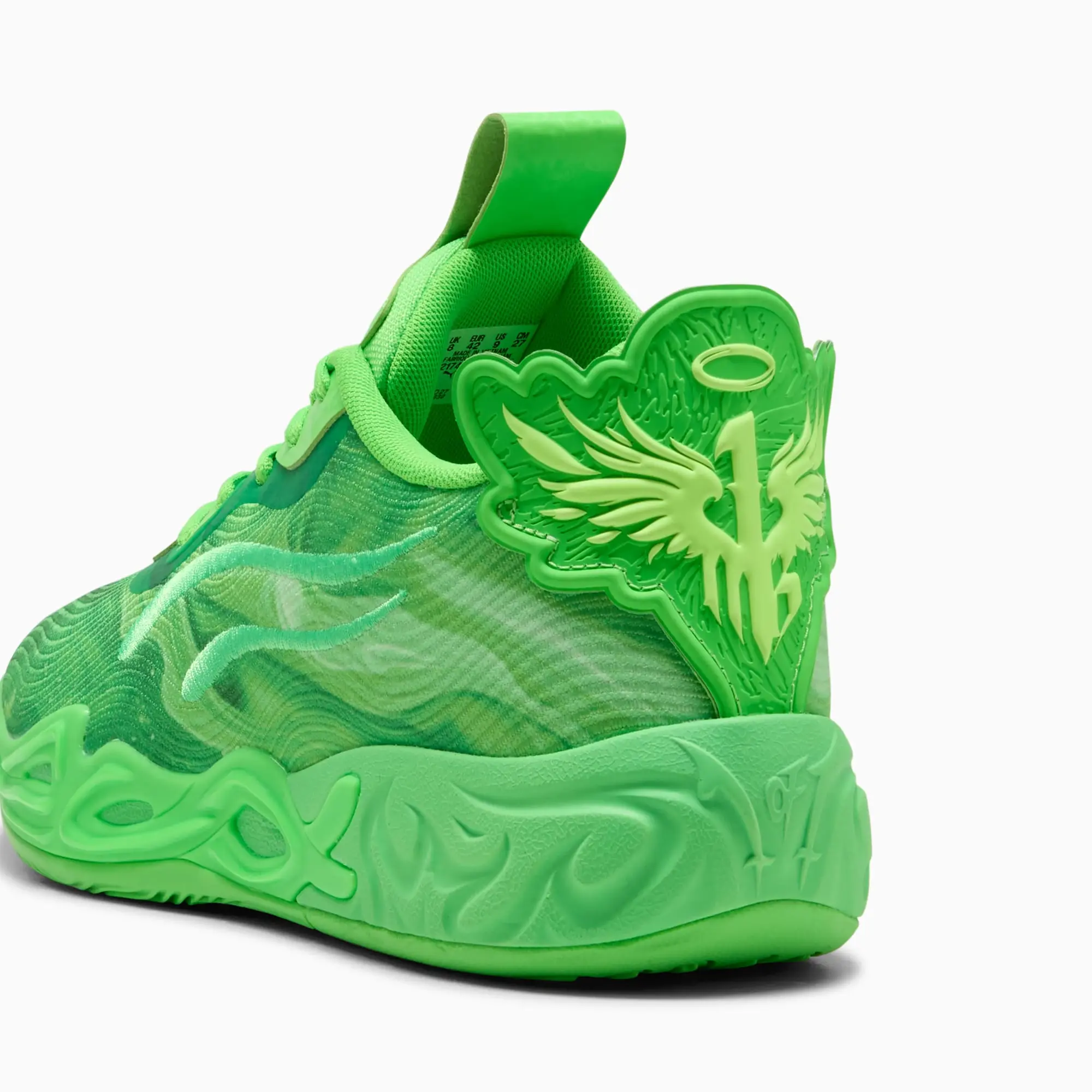 PUMA MB.04 Lo Team Basketball Shoes Unisex, Green Glare/Fizzy Light, size 10