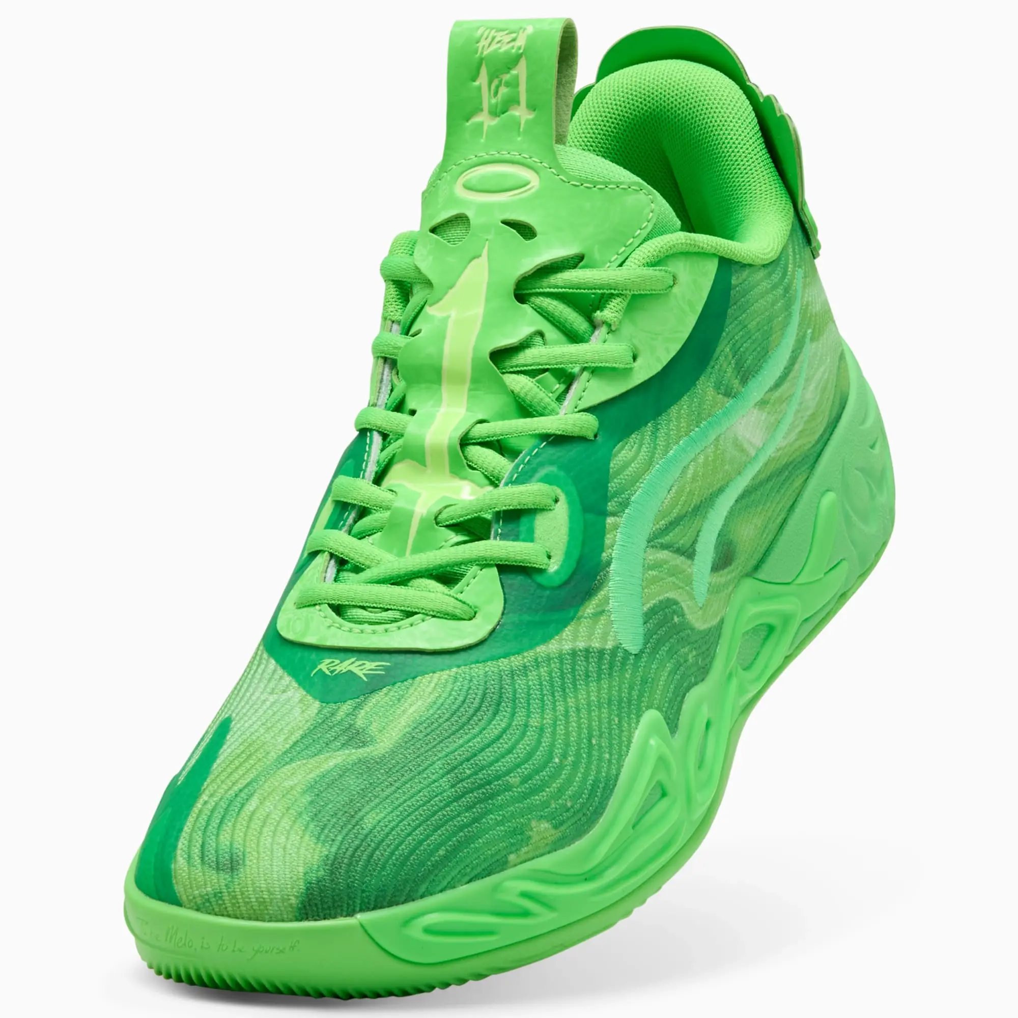 PUMA MB.04 Lo Team Basketball Shoes Unisex, Green Glare/Fizzy Light, size 10