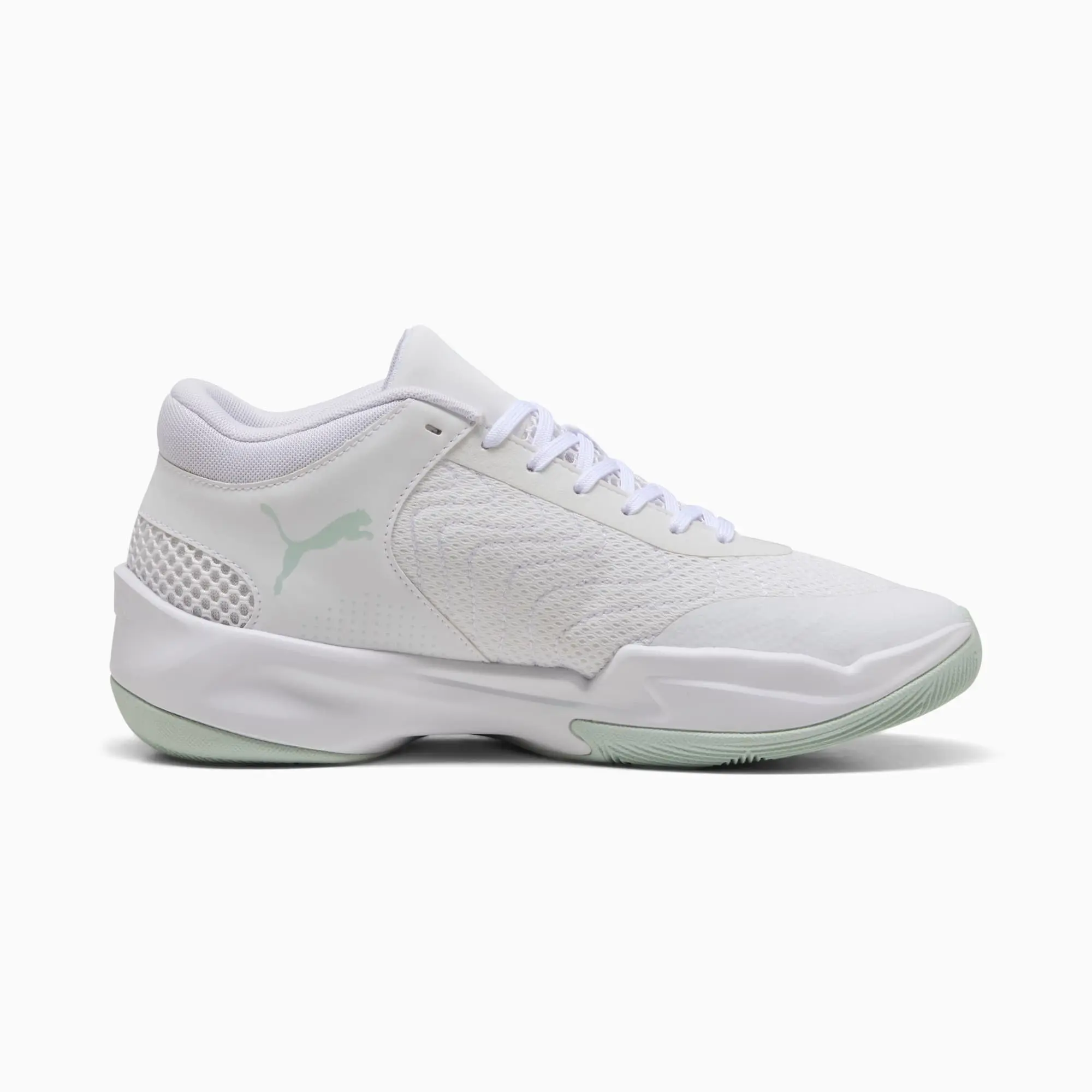 PUMA Court Pro 2 Basketball Shoes Unisex, White/Peaceful Blue, size 10