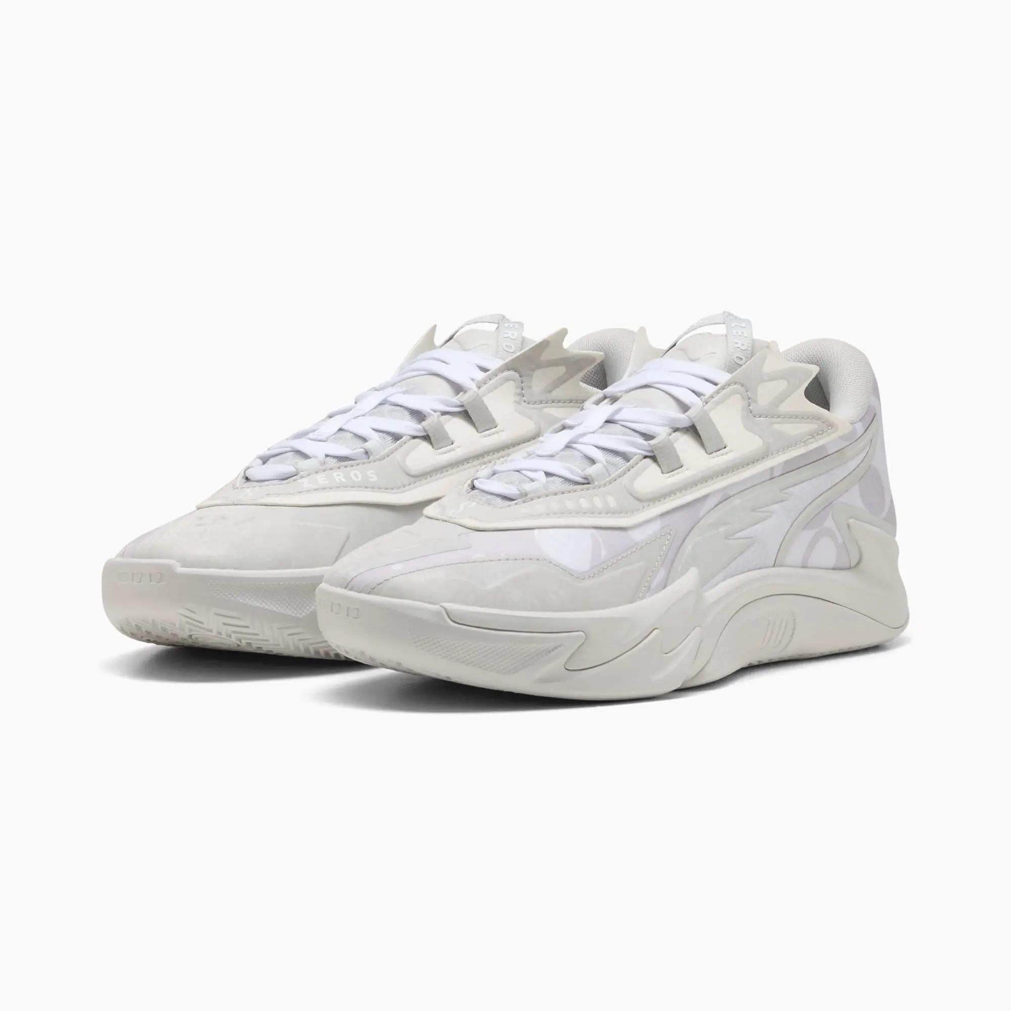 PUMA Scoot Zeros II Basketball Shoes Unisex, Glacial Grey/White, size 10