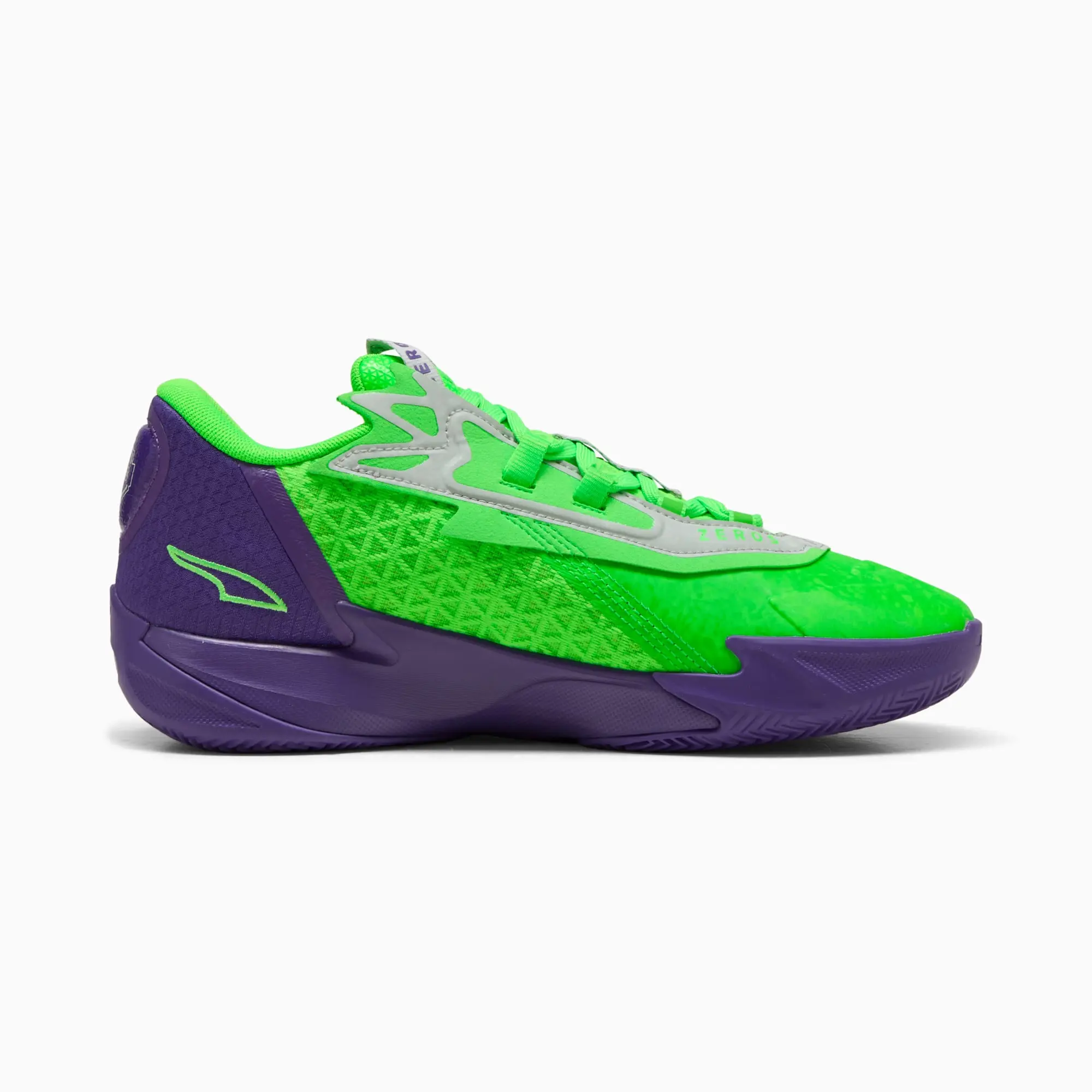 PUMA Scoot Zeros II Nxtpro Hoops Basketball Shoes Unisex, Violet/Green Pes, size 10