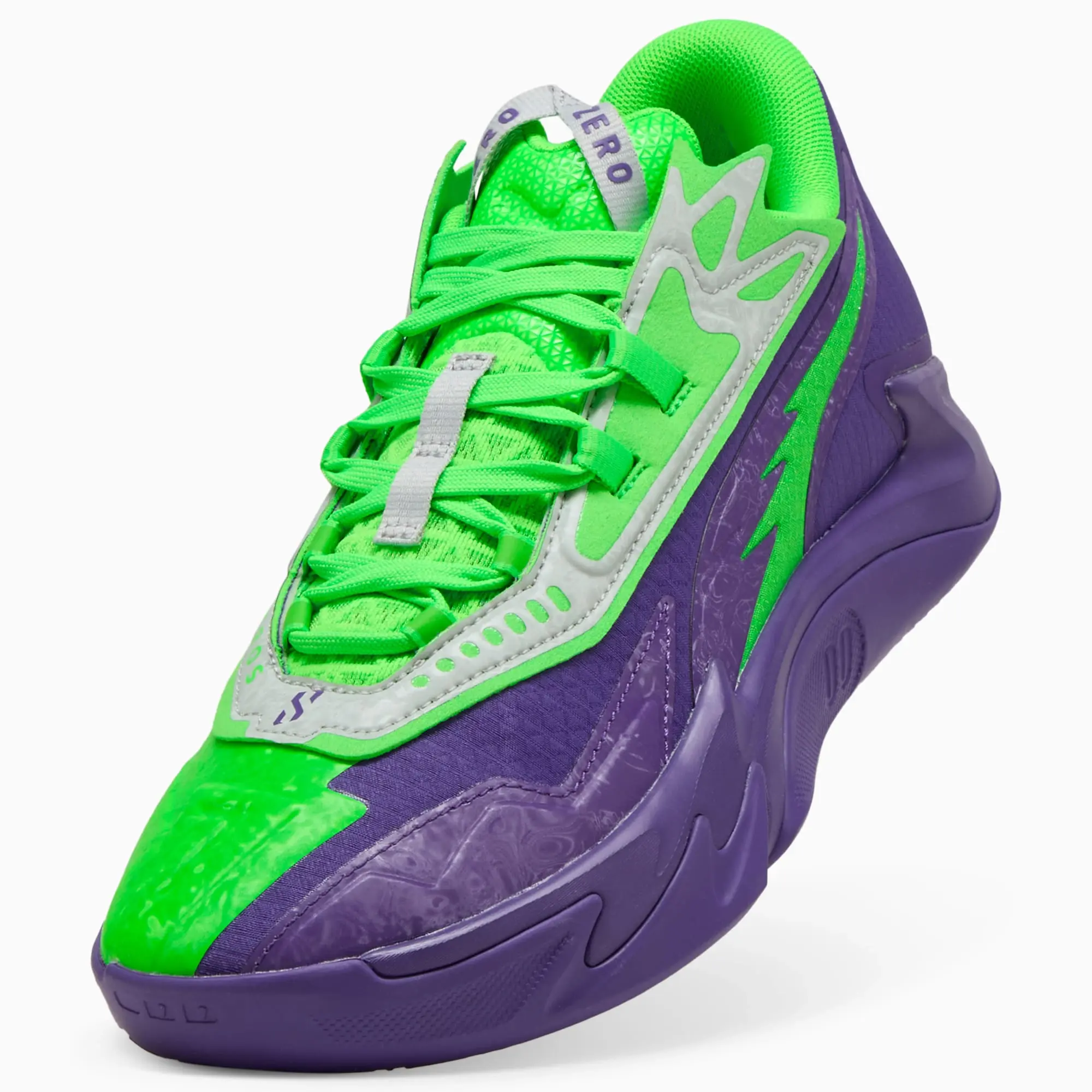 PUMA Scoot Zeros II Nxtpro Hoops Basketball Shoes Unisex, Violet/Green Pes, size 10