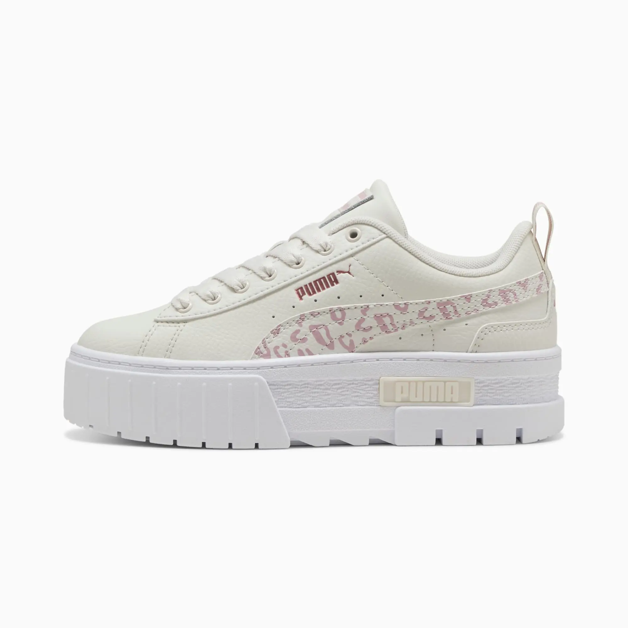 PUMA Mayze Wild Youth Trainers, Vapor Grey/Mauve Mist, size 3