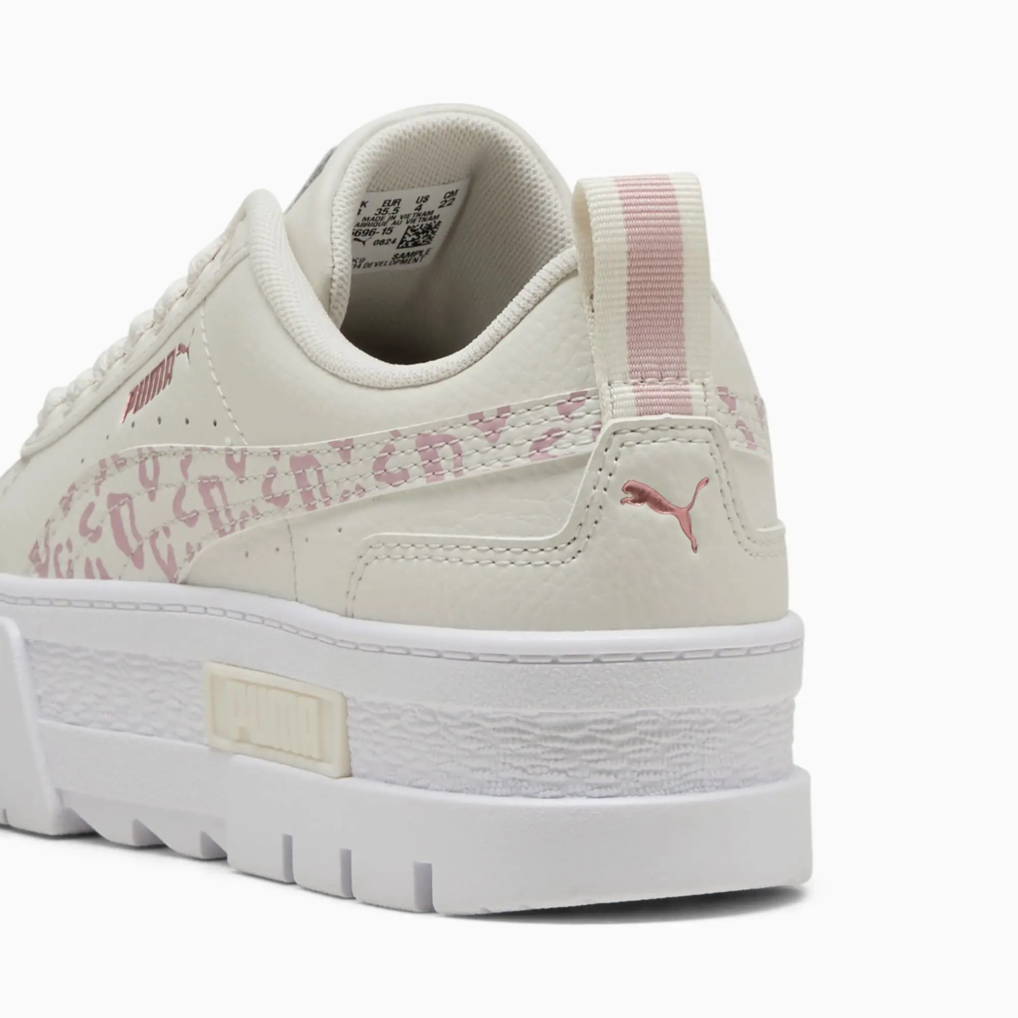 PUMA Mayze Wild Youth Trainers, Vapor Grey/Mauve Mist, size 3