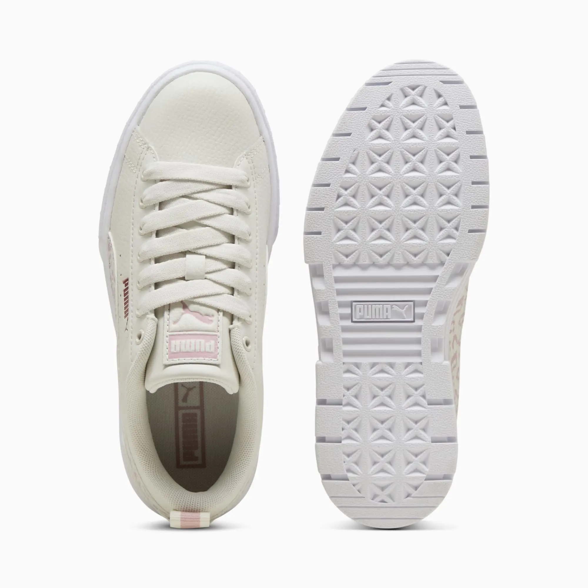 PUMA Mayze Wild Youth Trainers, Vapor Grey/Mauve Mist, size 3
