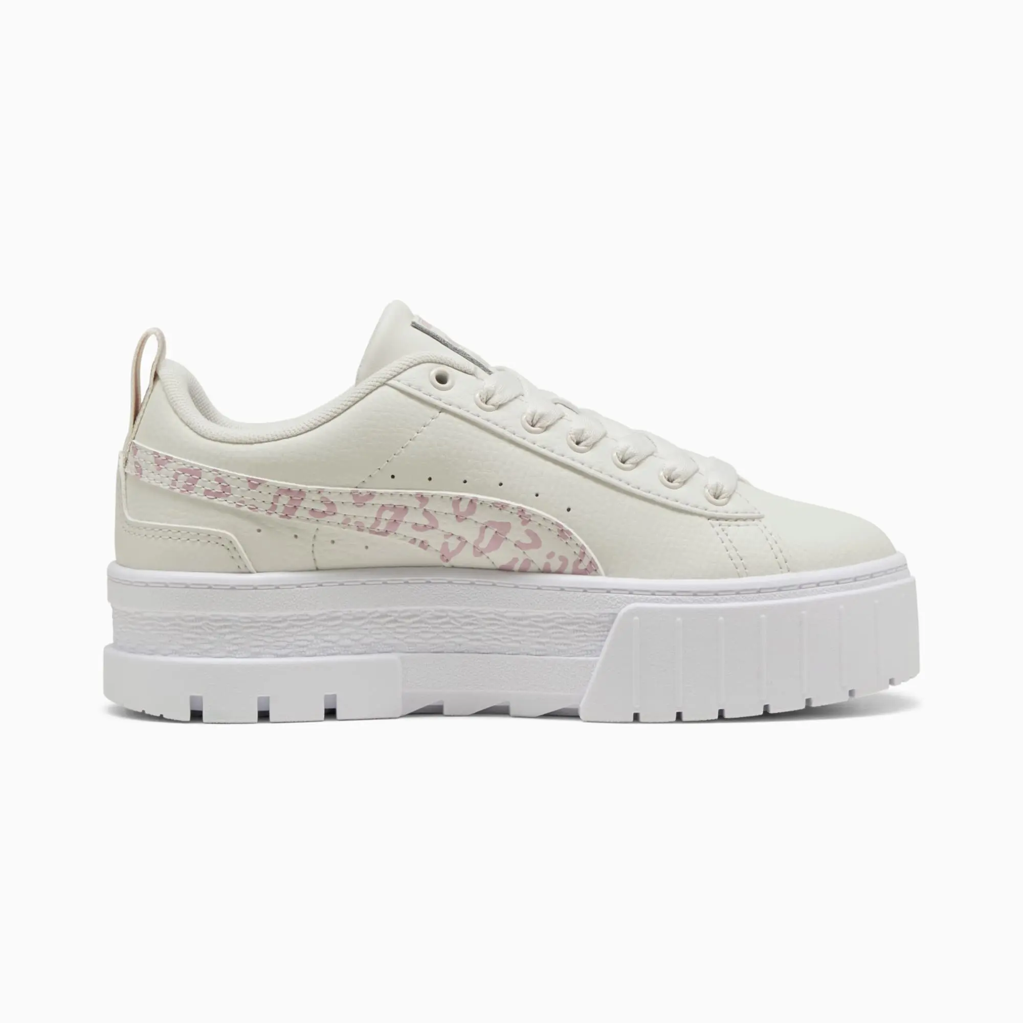 PUMA Mayze Wild Youth Trainers, Vapor Grey/Mauve Mist, size 3