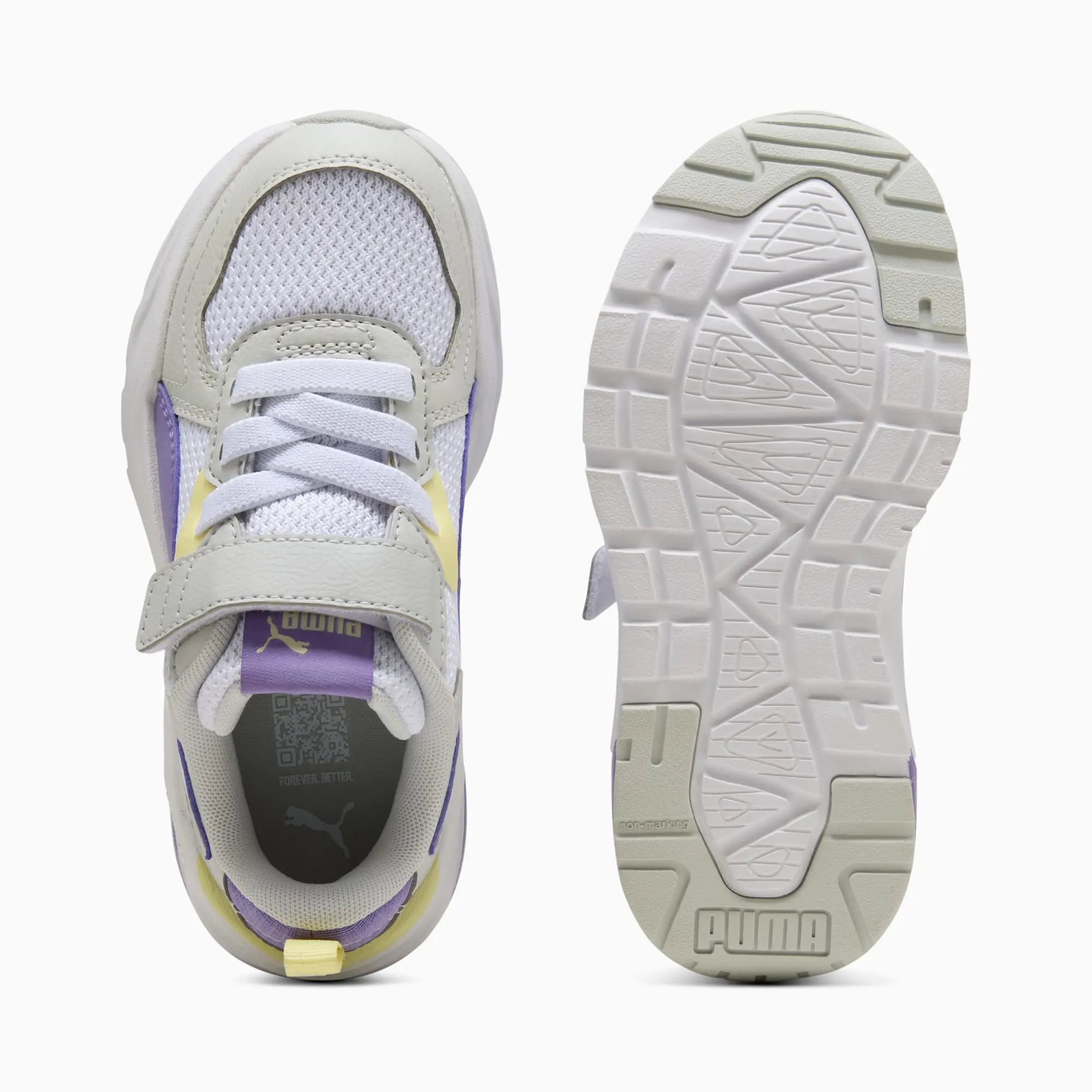 PUMA Trinity Lite Sneakers Kids, White/Lavender Alert/Glacial Grey, size 1