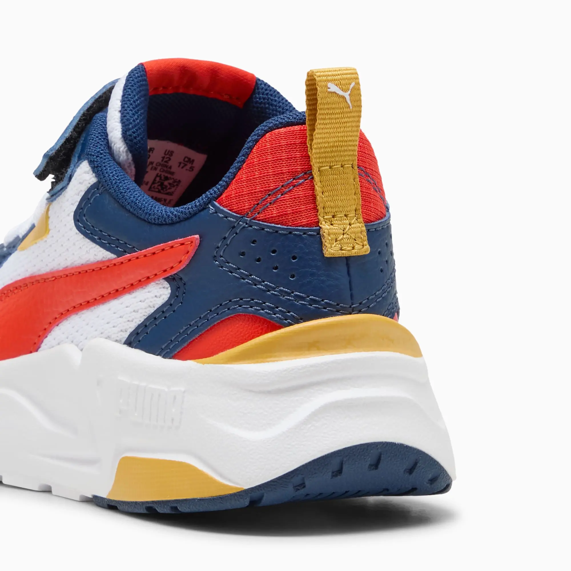 PUMA Trinity Lite Sneakers Kids, White/Fierce Red/Persian Blue, size 1