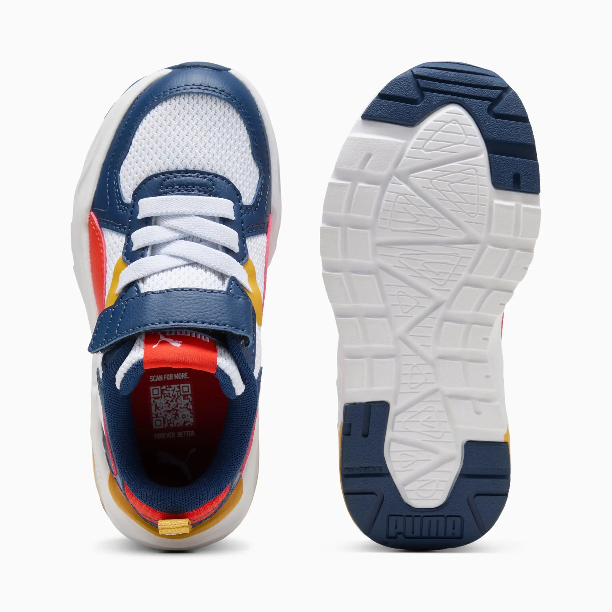 PUMA Trinity Lite Sneakers Kids, White/Fierce Red/Persian Blue, size 1