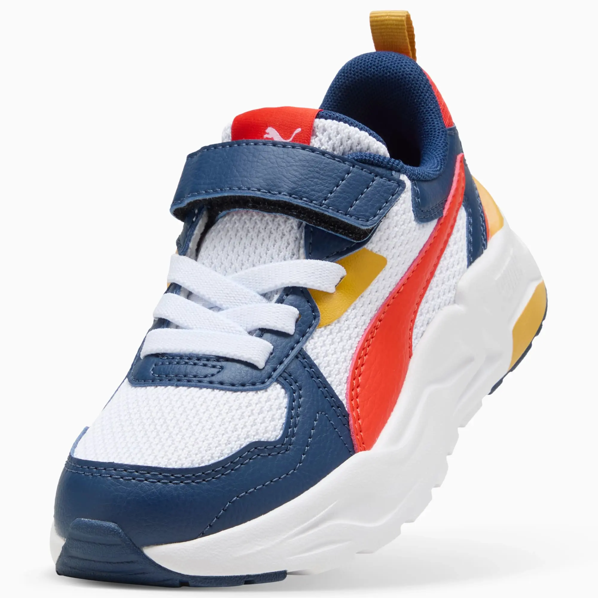 PUMA Trinity Lite Sneakers Kids, White/Fierce Red/Persian Blue, size 1