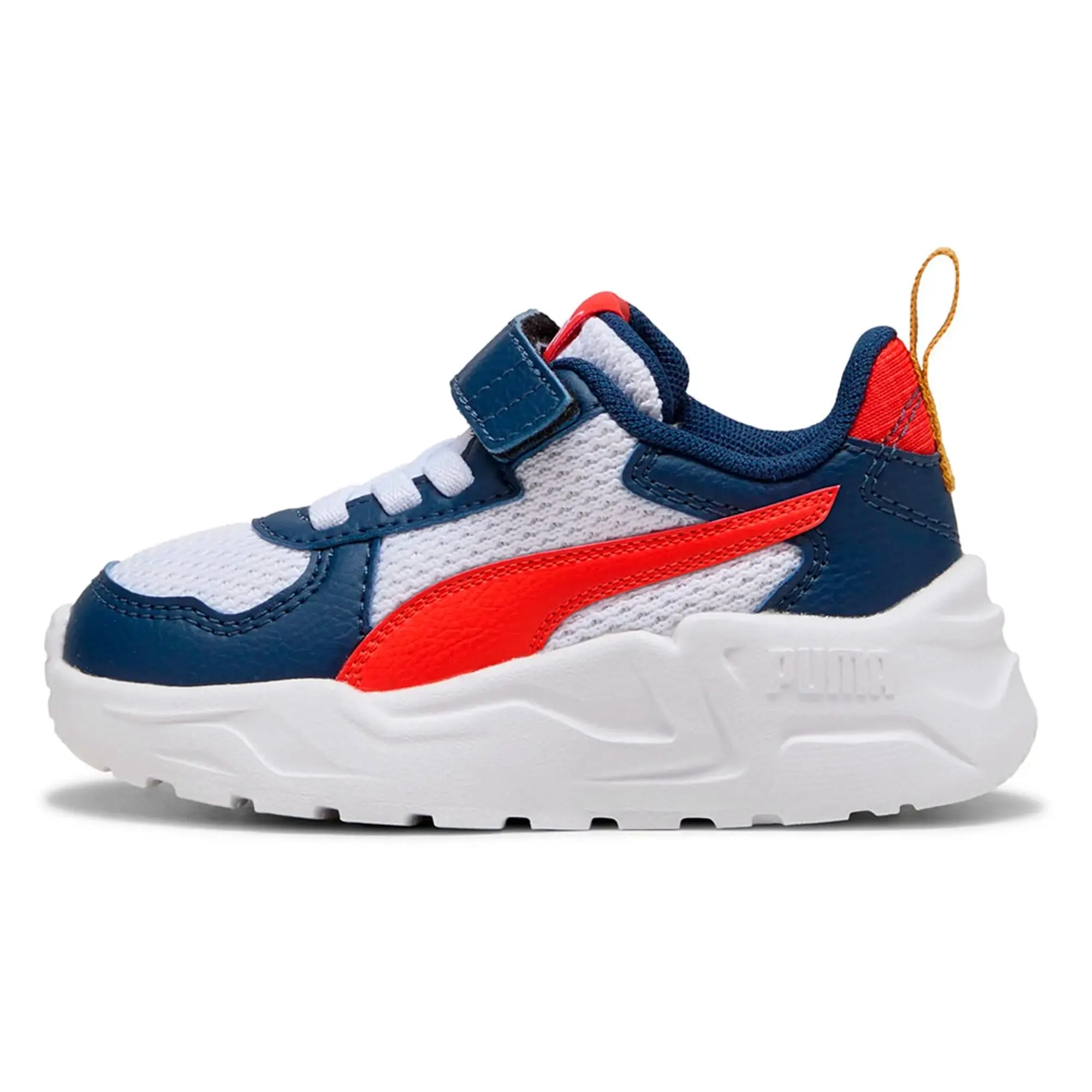 PUMA Trinity Lite Sneakers Babies, White/Fierce Red/Persian Blue, size 3