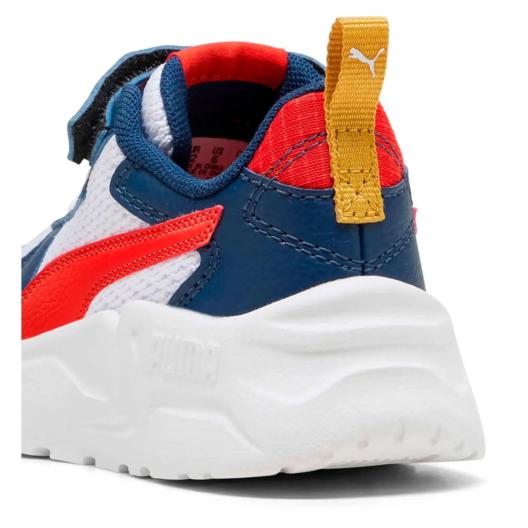 PUMA Trinity Lite Sneakers Babies, White/Fierce Red/Persian Blue, size 3
