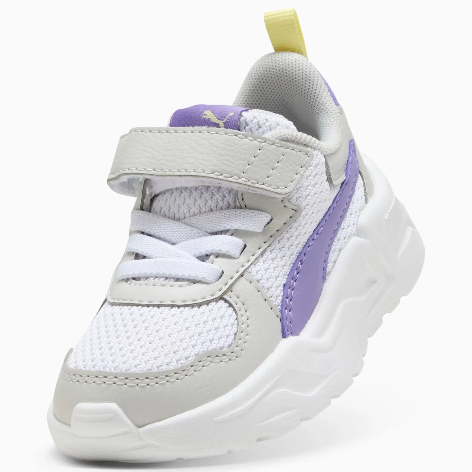 PUMA Trinity Lite Sneakers Babies, White/Lavender Alert/Glacial Grey, size 3