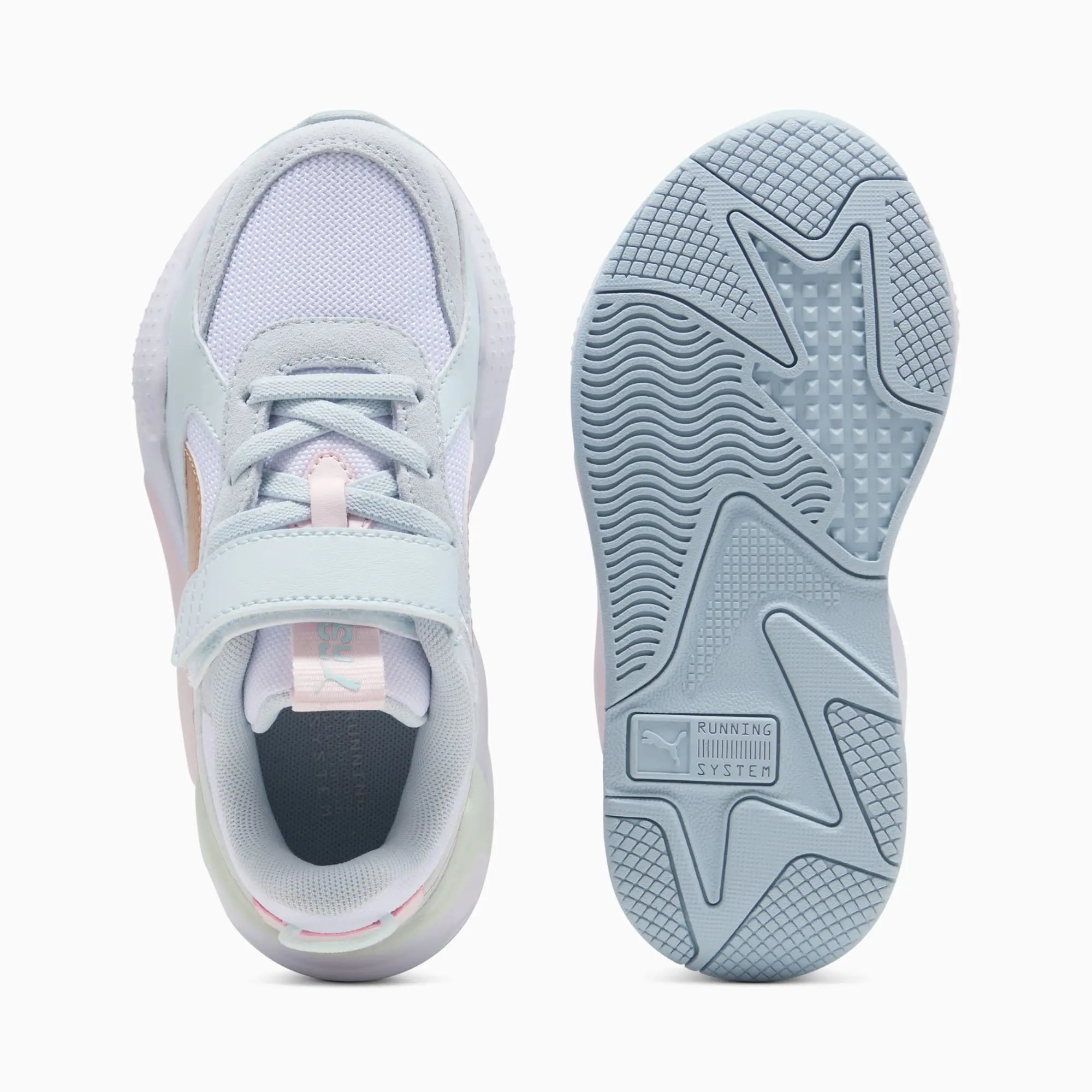 PUMA RS-X Metallic Alternative Closure+ Sneakers Kids, White/Sea Glass, size 1