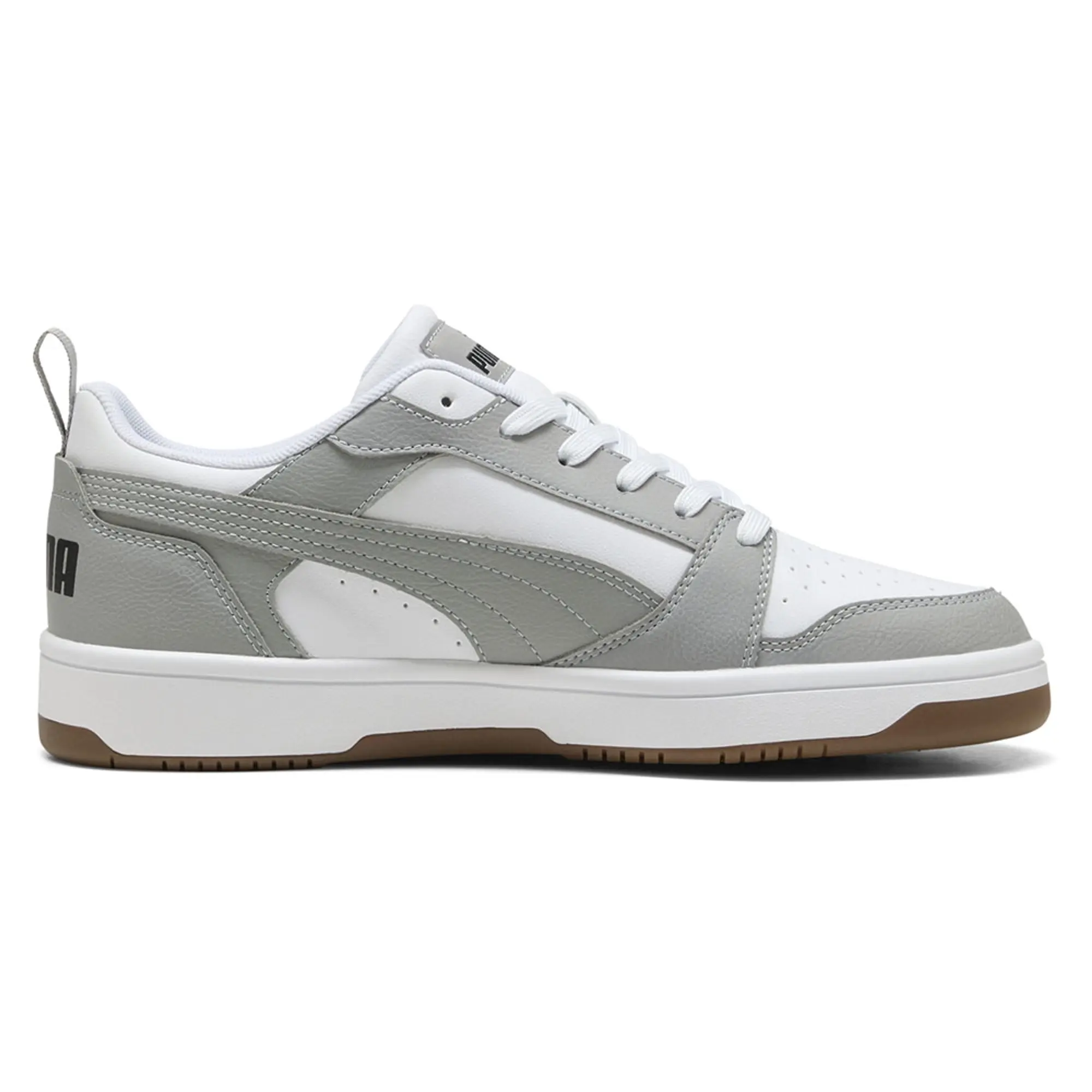 PUMA Rebound V6 Low Sneakers, White/Grey Echo/Black, size 10