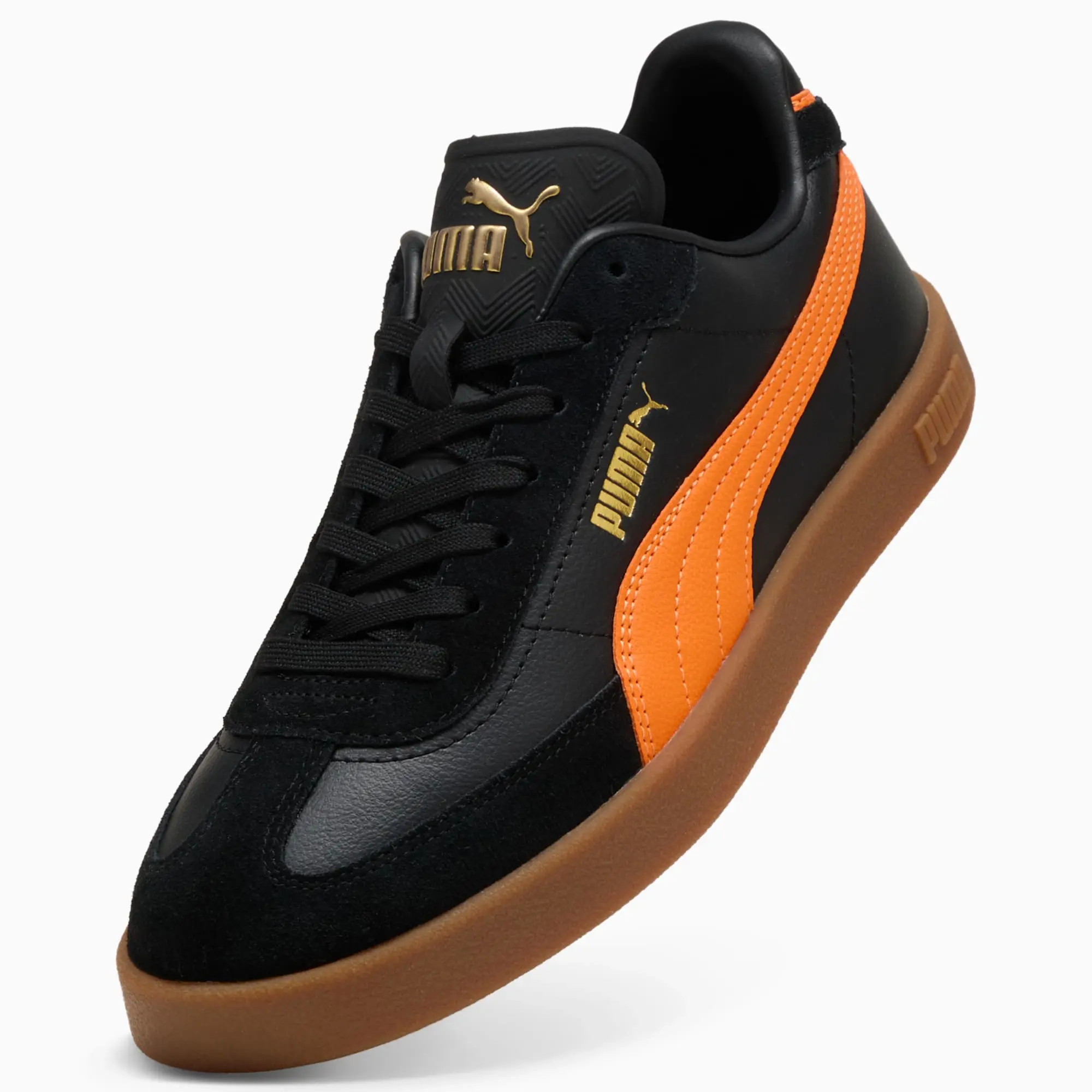 PUMA Club II Era Sneakers Unisex, Black/Orange Glo, size 10
