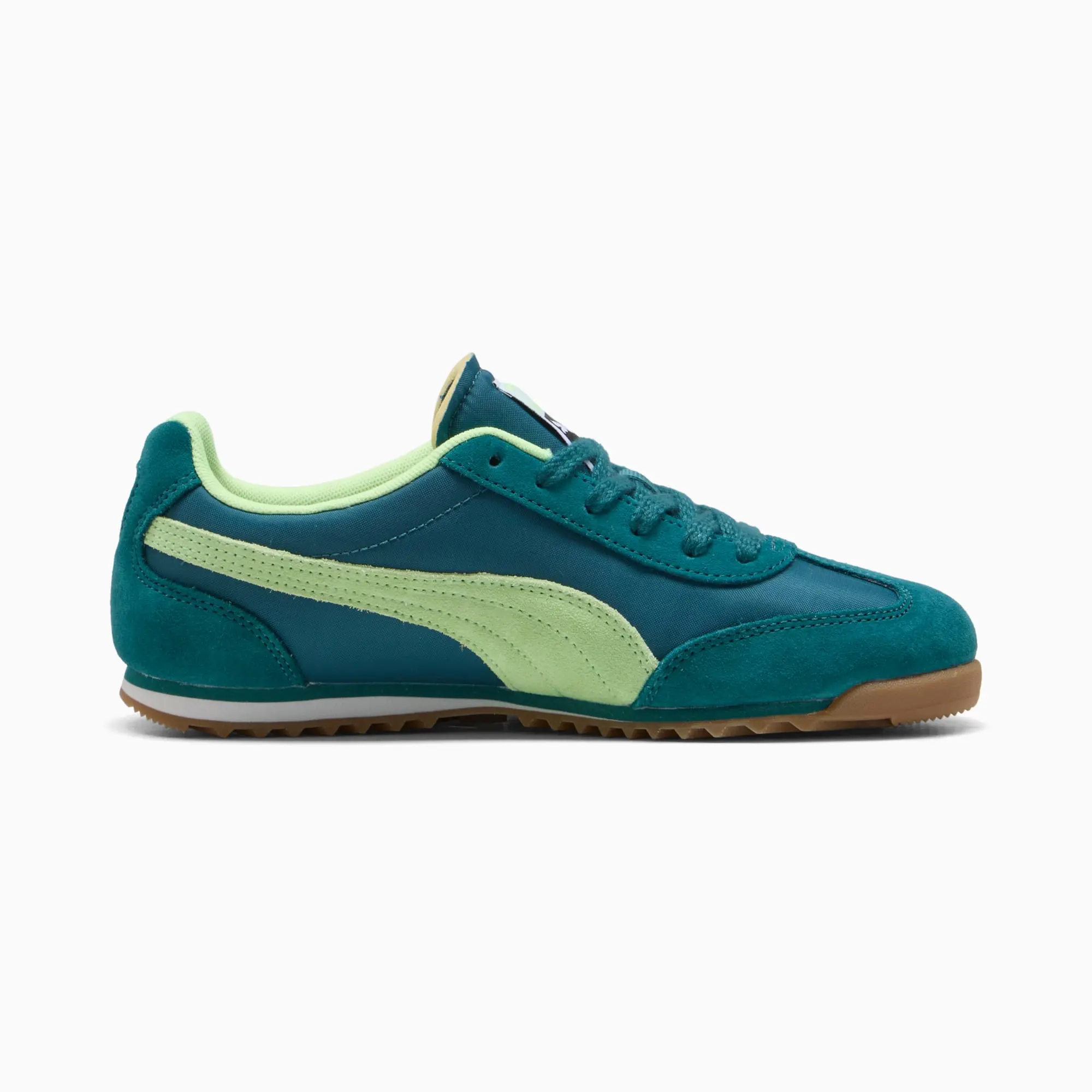 PUMA Arizona Nylon Sneakers, Cold Green/Fizzy Lime/Gold, size 10