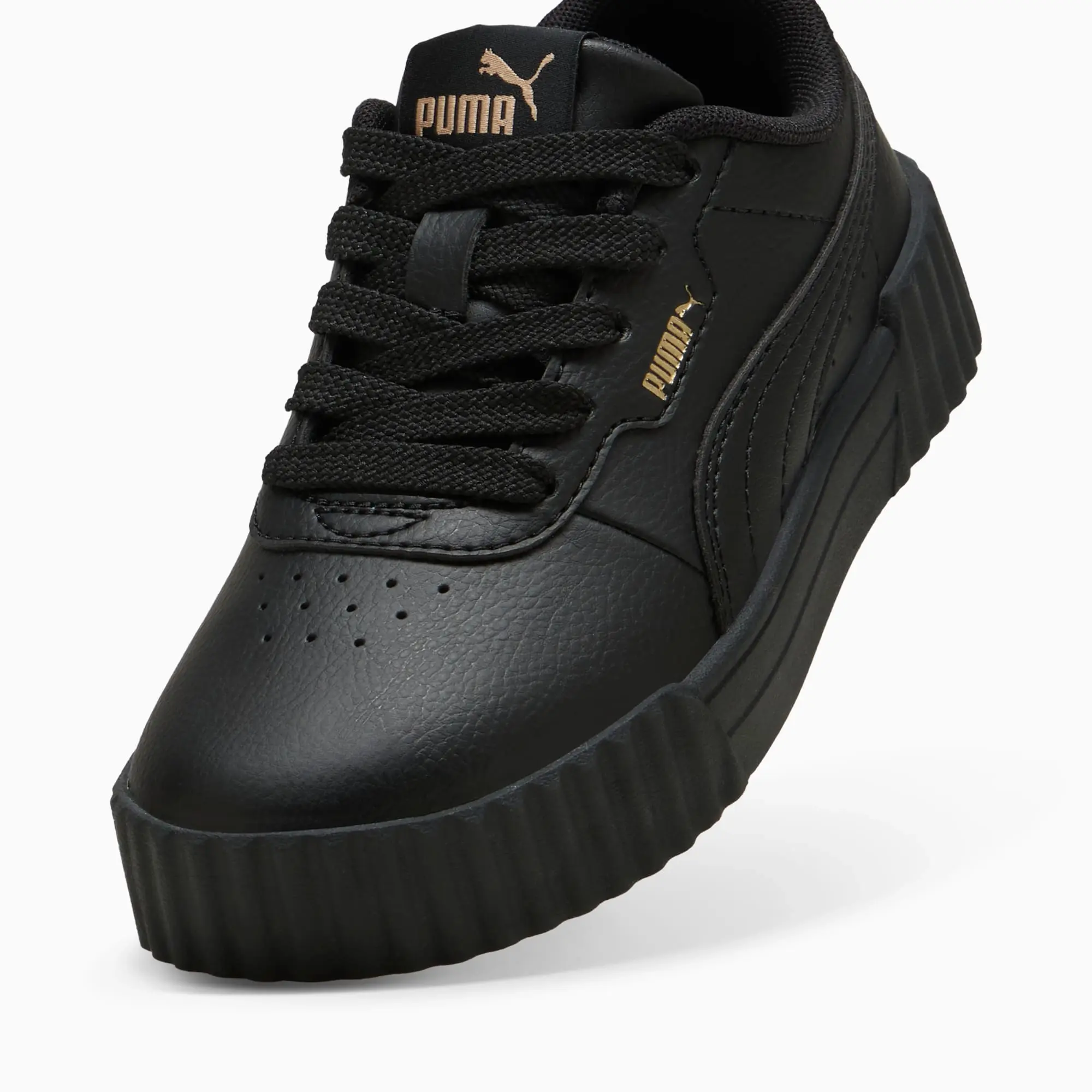 PUMA Carina 3.0 Sneakers Kids, Black/Gold, size 1