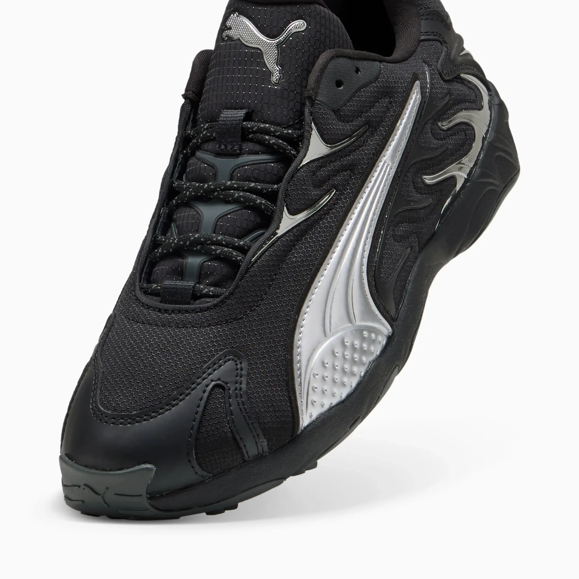 PUMA Inhale Smile Sneakers Unisex, Black/Silver, size 10