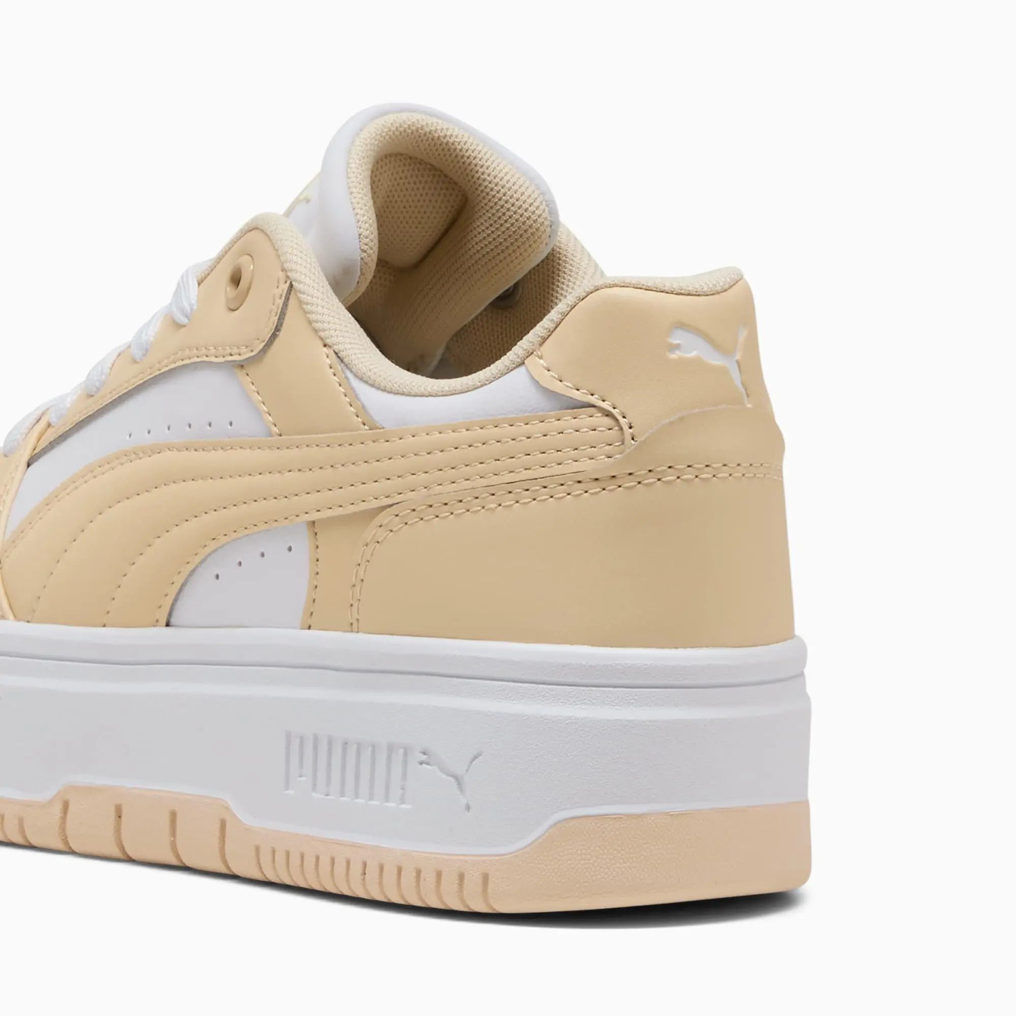 PUMA Rebound Femme Low Sneakers Women, White/Canvas, size 3