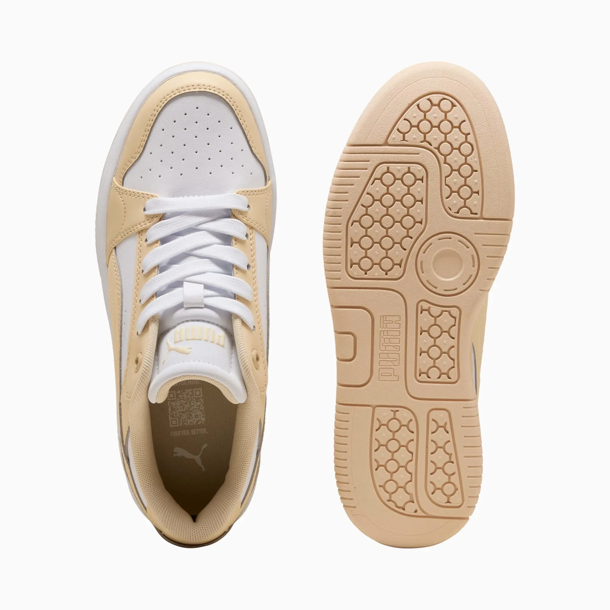 PUMA Rebound Femme Low Sneakers Women, White/Canvas, size 3