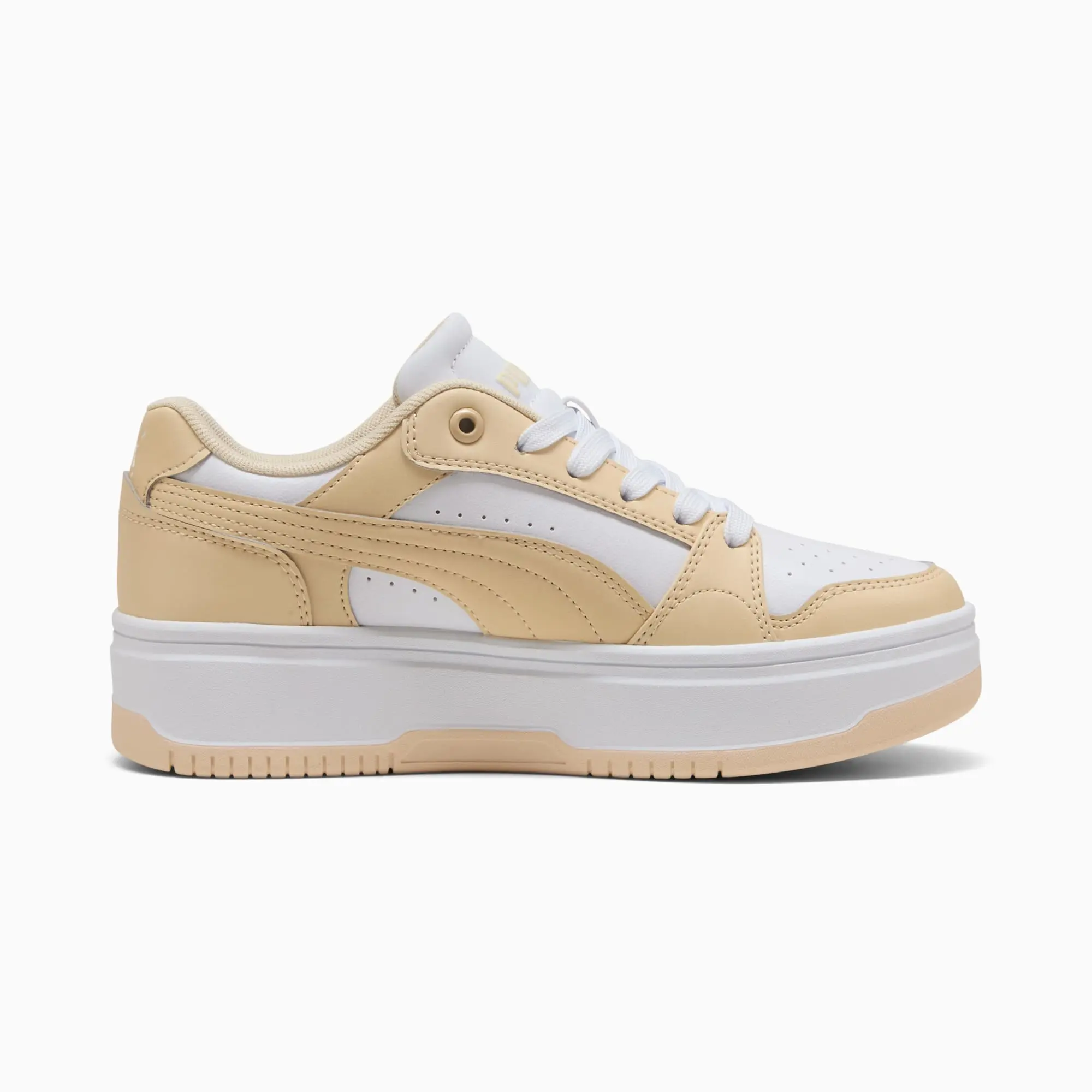 PUMA Rebound Femme Low Sneakers Women, White/Canvas, size 3