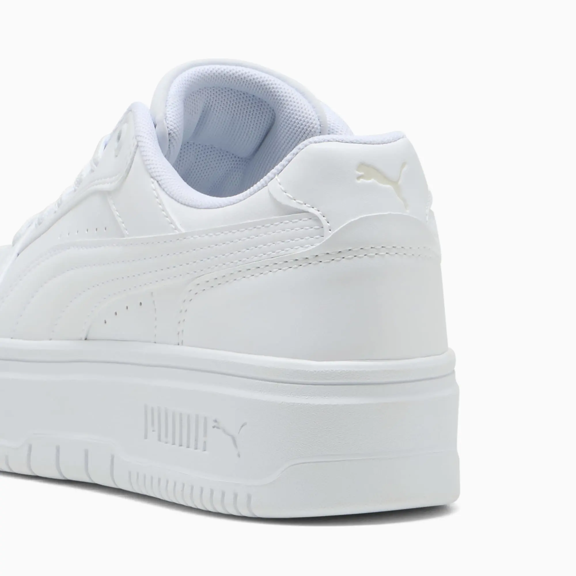 PUMA Rebound Femme Low Sneakers Women, White/Vapor Grey, size 3