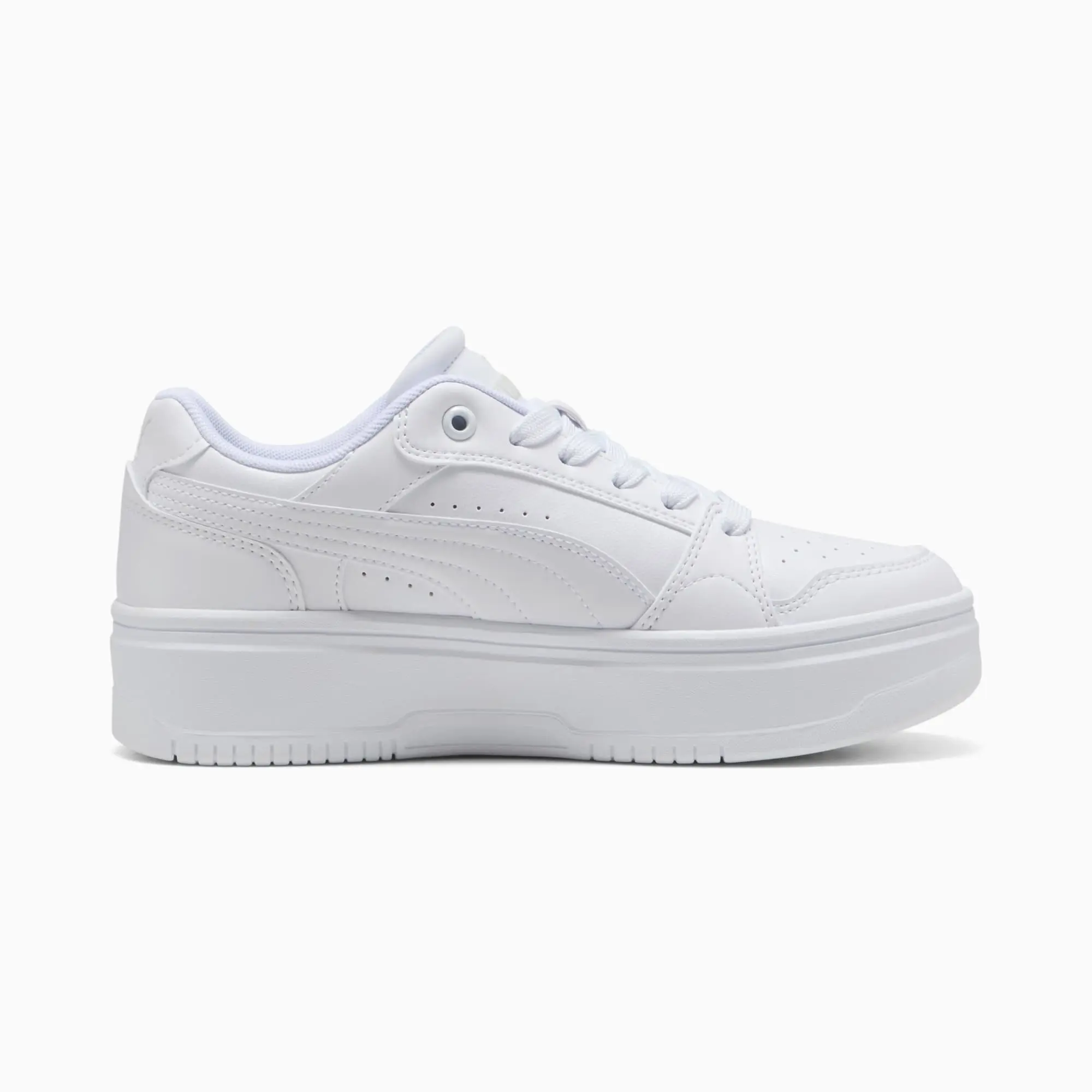 PUMA Rebound Femme Low Sneakers Women, White/Vapor Grey, size 3