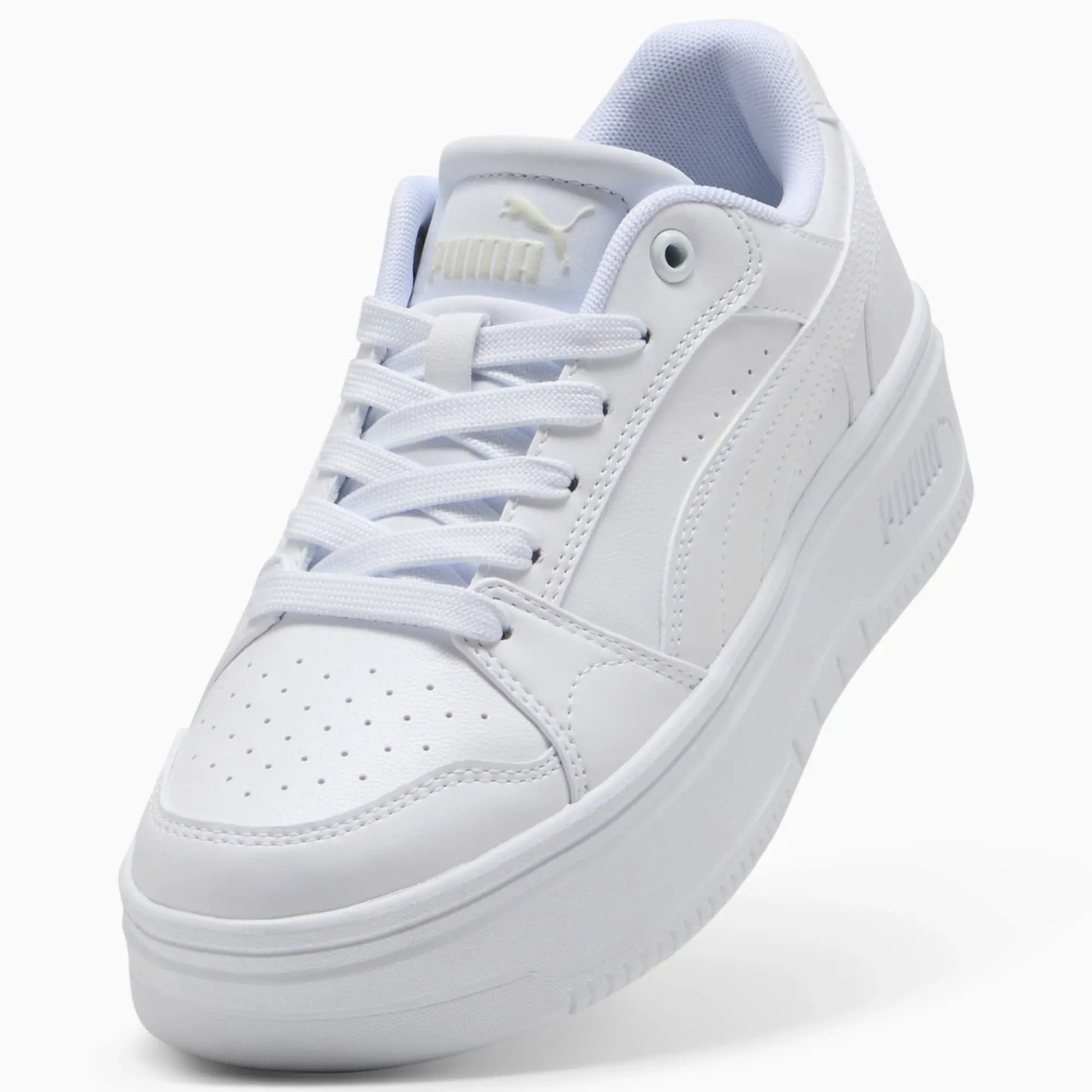 PUMA Rebound Femme Low Sneakers Women, White/Vapor Grey, size 3
