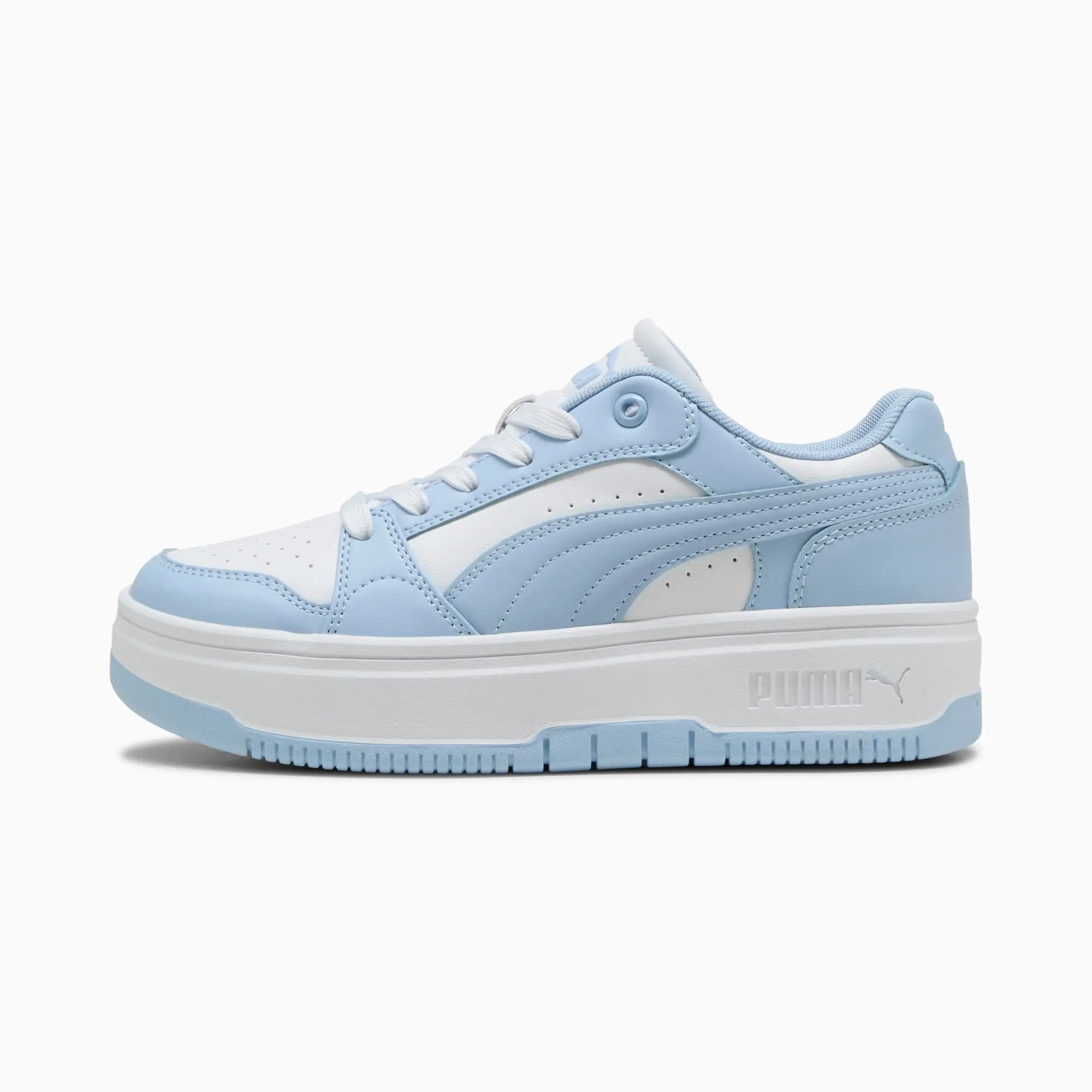PUMA Rebound Femme Low Sneakers Women, White/Haute Tropic, size 3