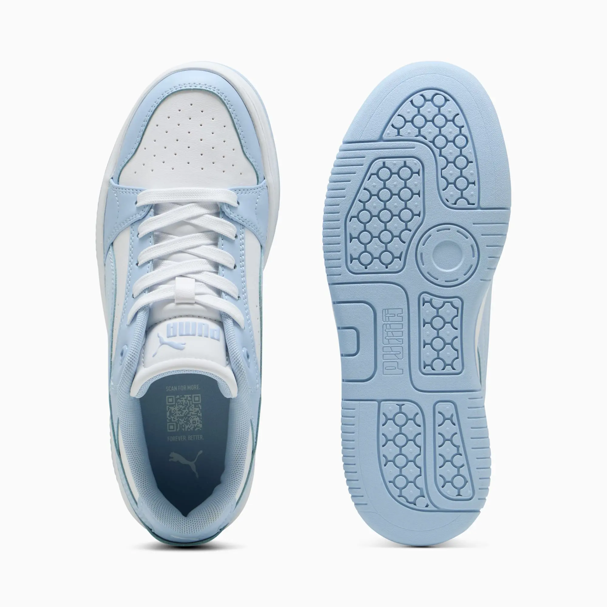 PUMA Rebound Femme Low Sneakers Women, White/Haute Tropic, size 3