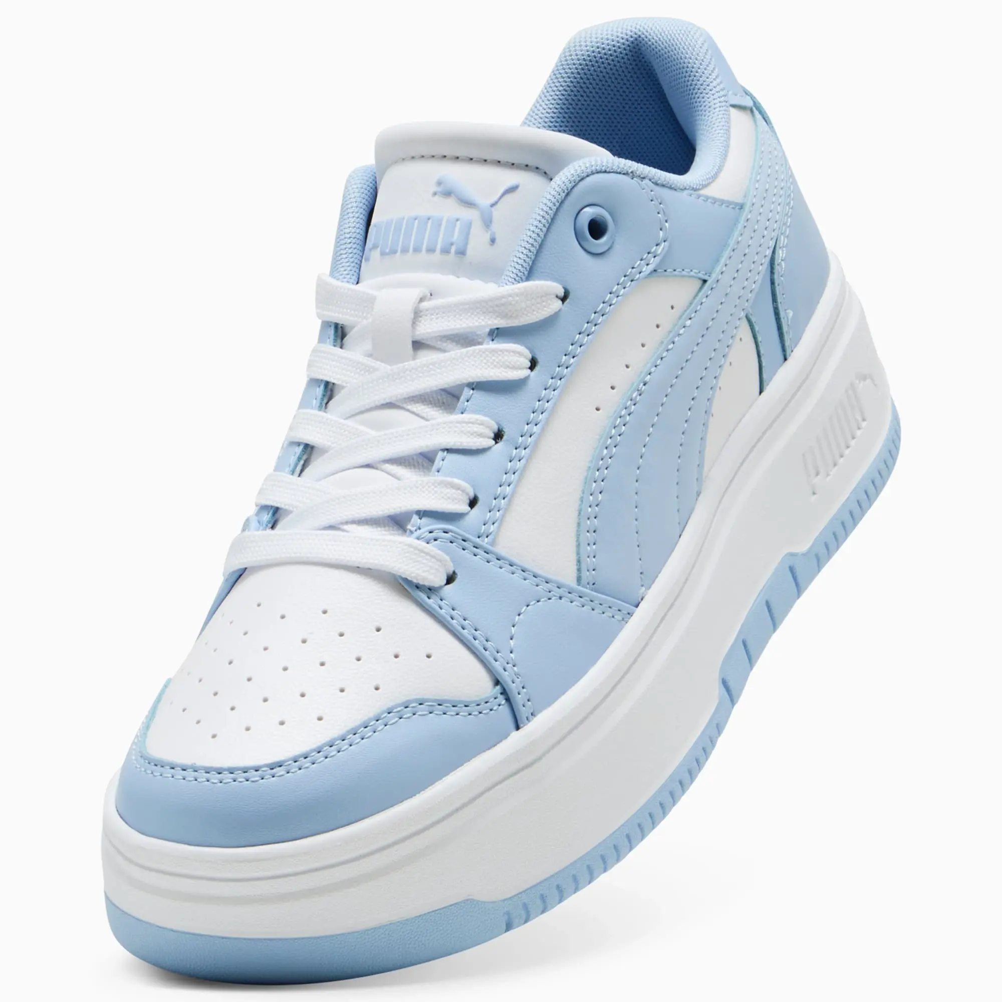 PUMA Rebound Femme Low Sneakers Women, White/Haute Tropic, size 3