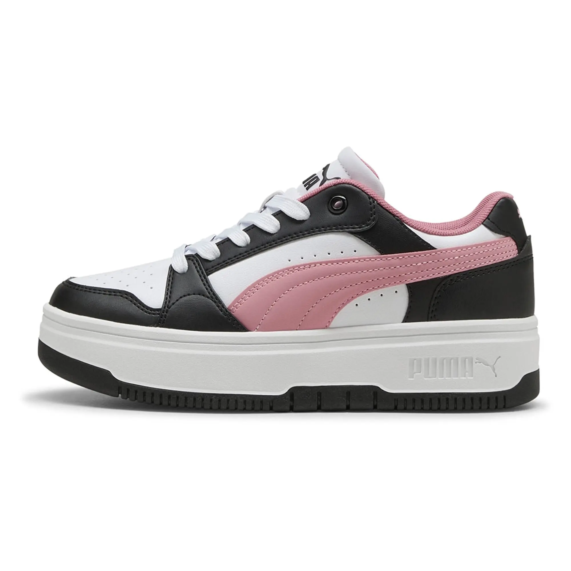 PUMA Rebound Femme Low Sneakers Women, White/Pinkscape/Black, size 3